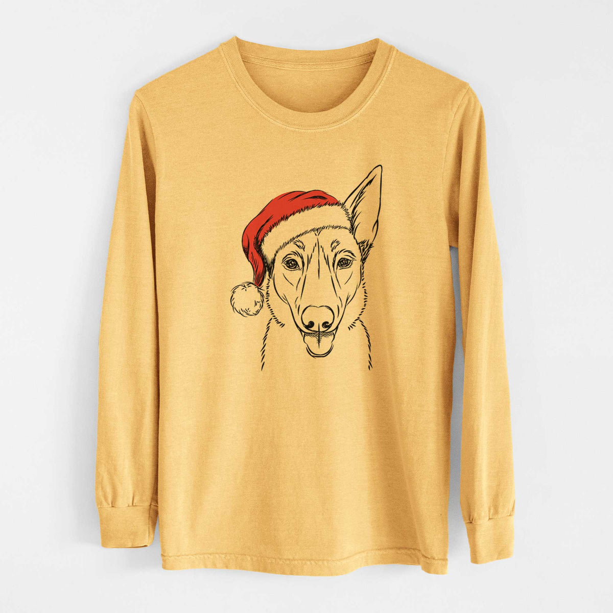 Santa Lyric the Belgian Malinois - Heavyweight 100% Cotton Long Sleeve