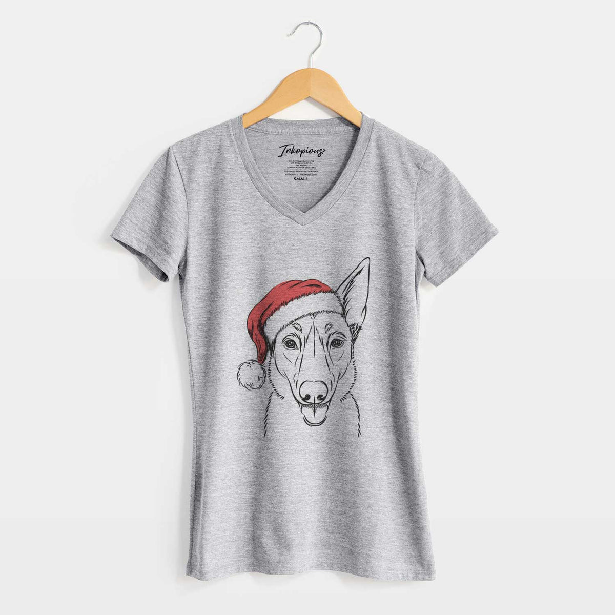 Santa Lyric the Belgian Malinois - Women's V-neck Shirt