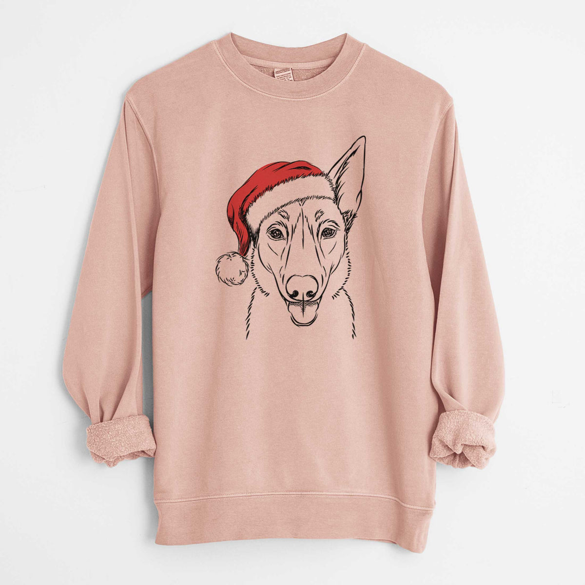 Santa Lyric the Belgian Malinois - Unisex Pigment Dyed Crew Sweatshirt