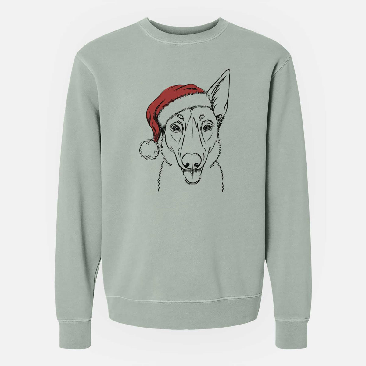 Santa Lyric the Belgian Malinois - Unisex Pigment Dyed Crew Sweatshirt