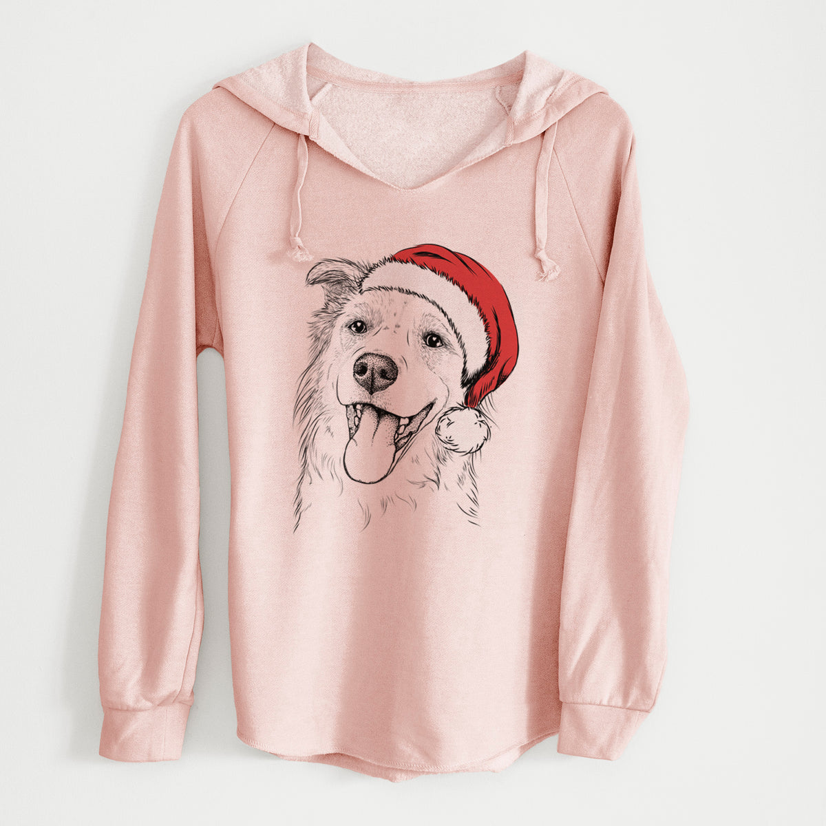 Santa Macaroni the Border Collie - Cali Wave Hooded Sweatshirt