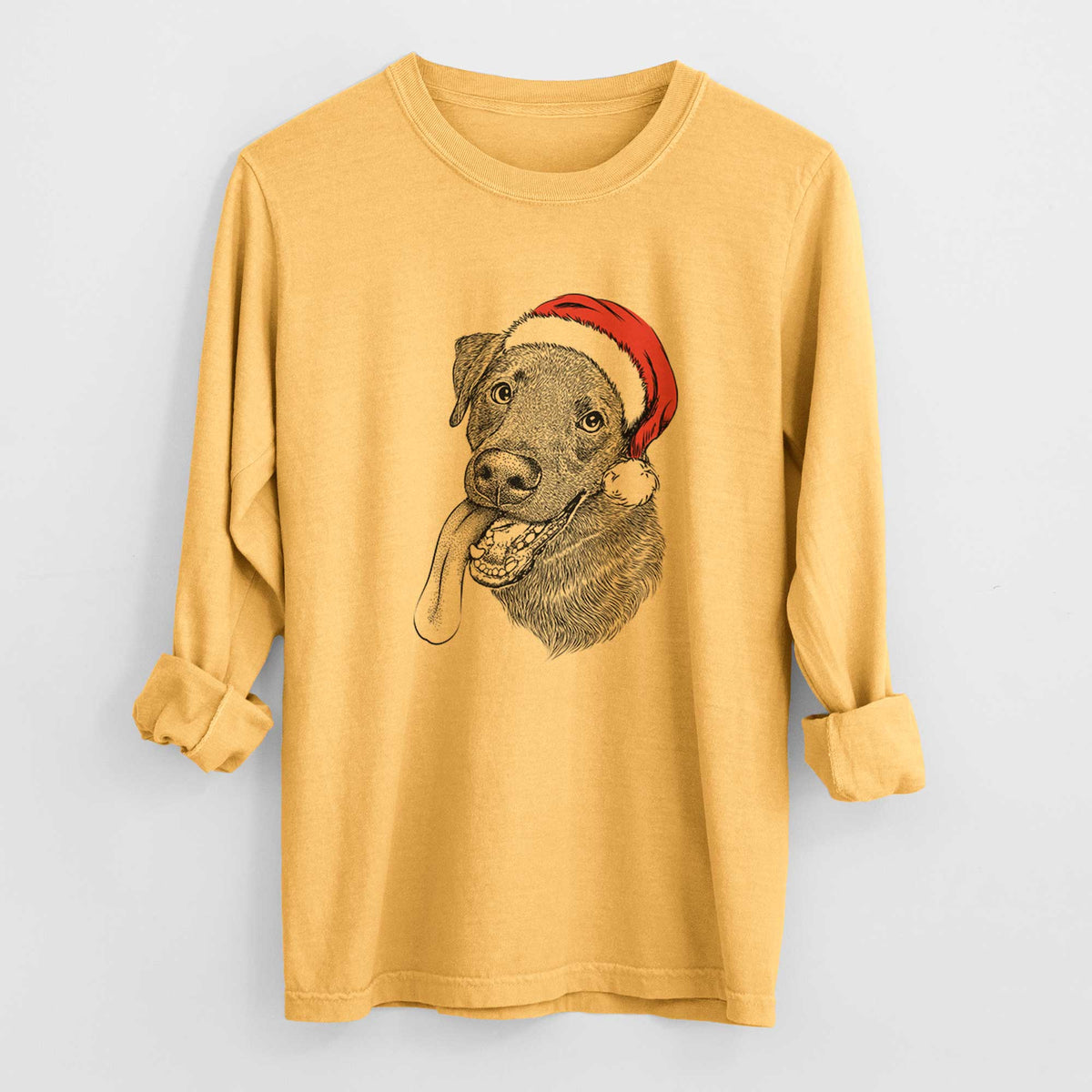 Santa Macaroni the Lab Mix - Heavyweight 100% Cotton Long Sleeve