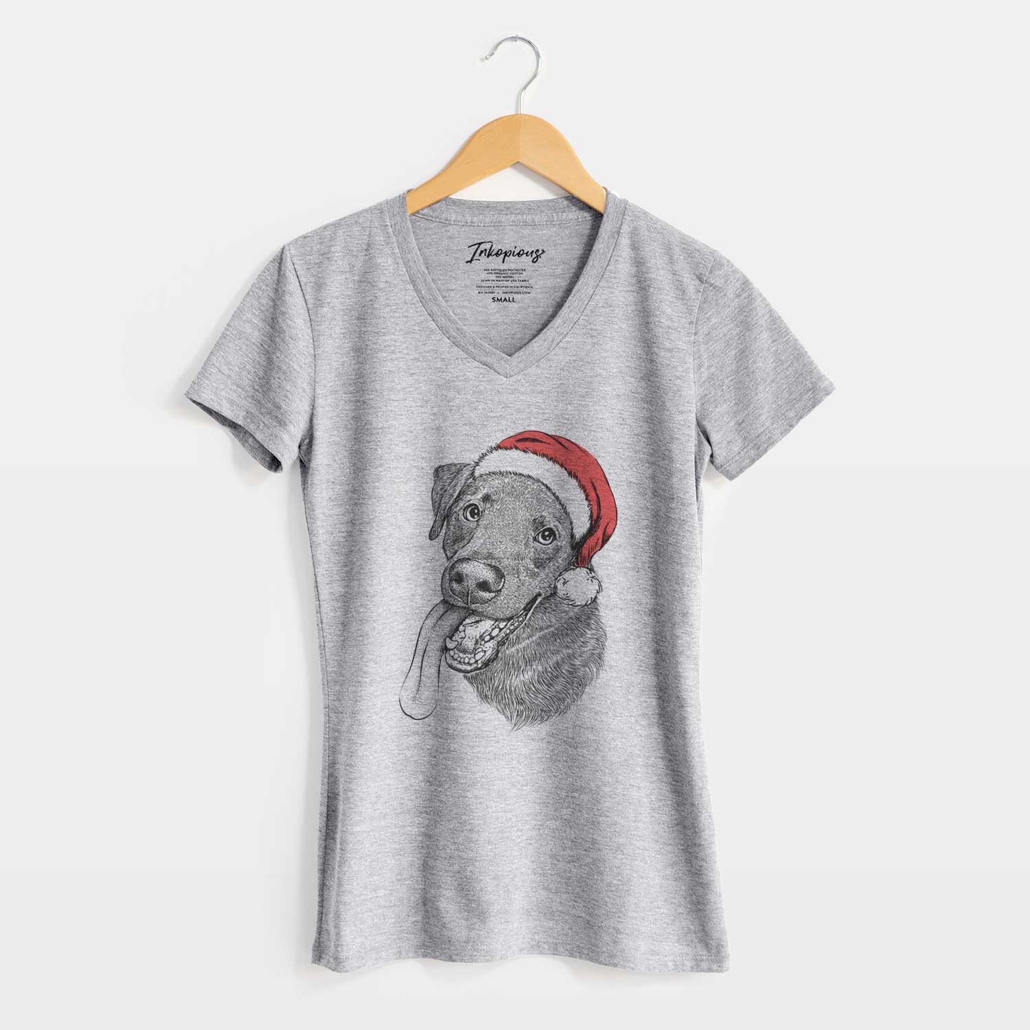 Santa Macaroni the Lab Mix - Women's V-neck Shirt