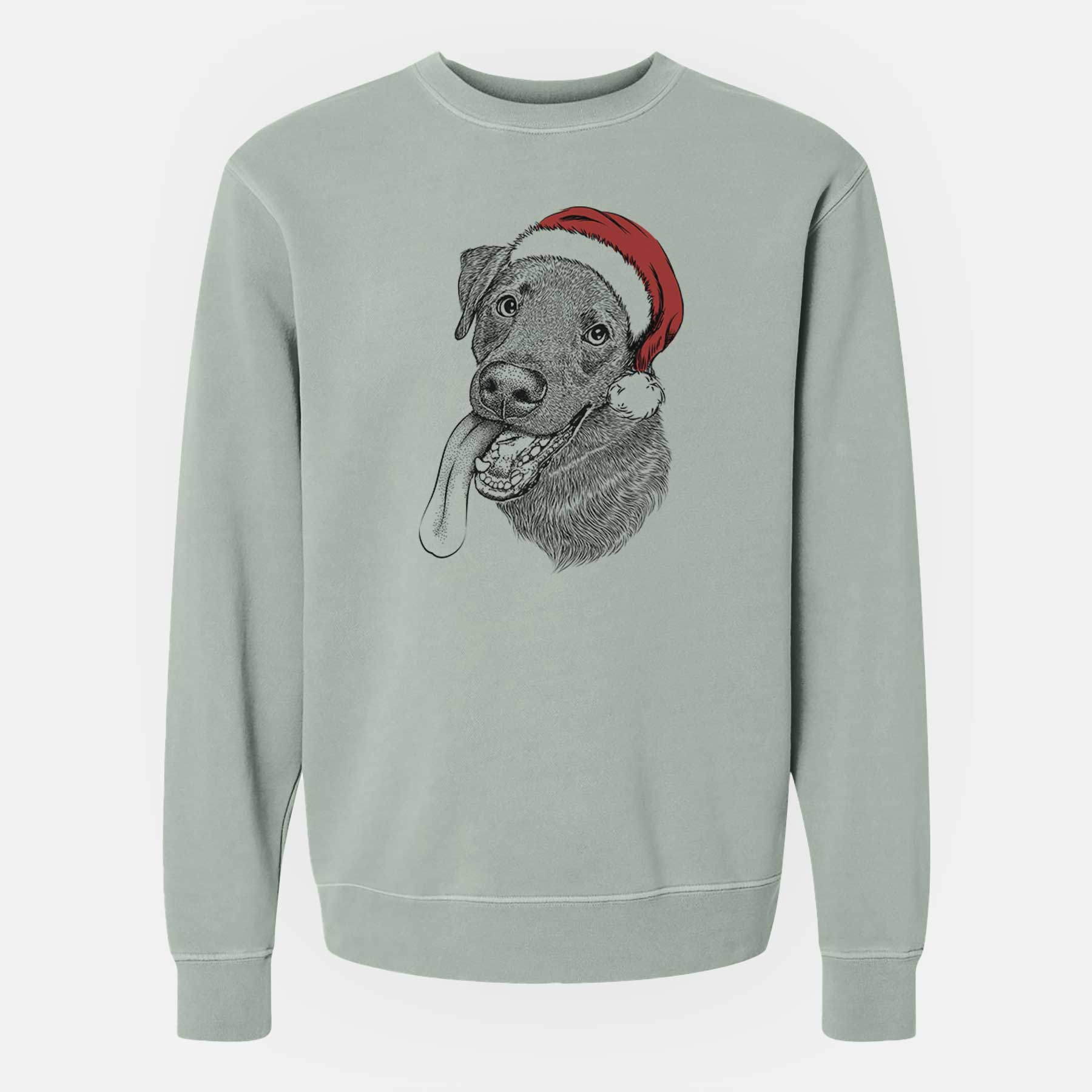 Santa Macaroni the Lab Mix - Unisex Pigment Dyed Crew Sweatshirt