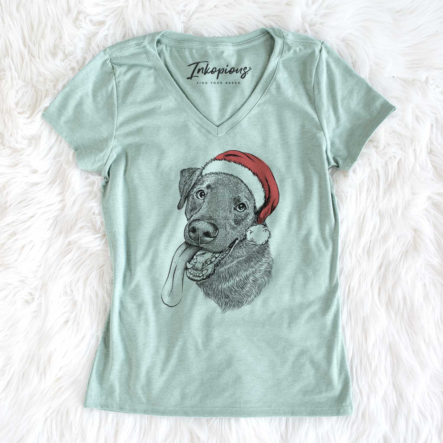 Santa Macaroni the Lab Mix - Women's V-neck Shirt