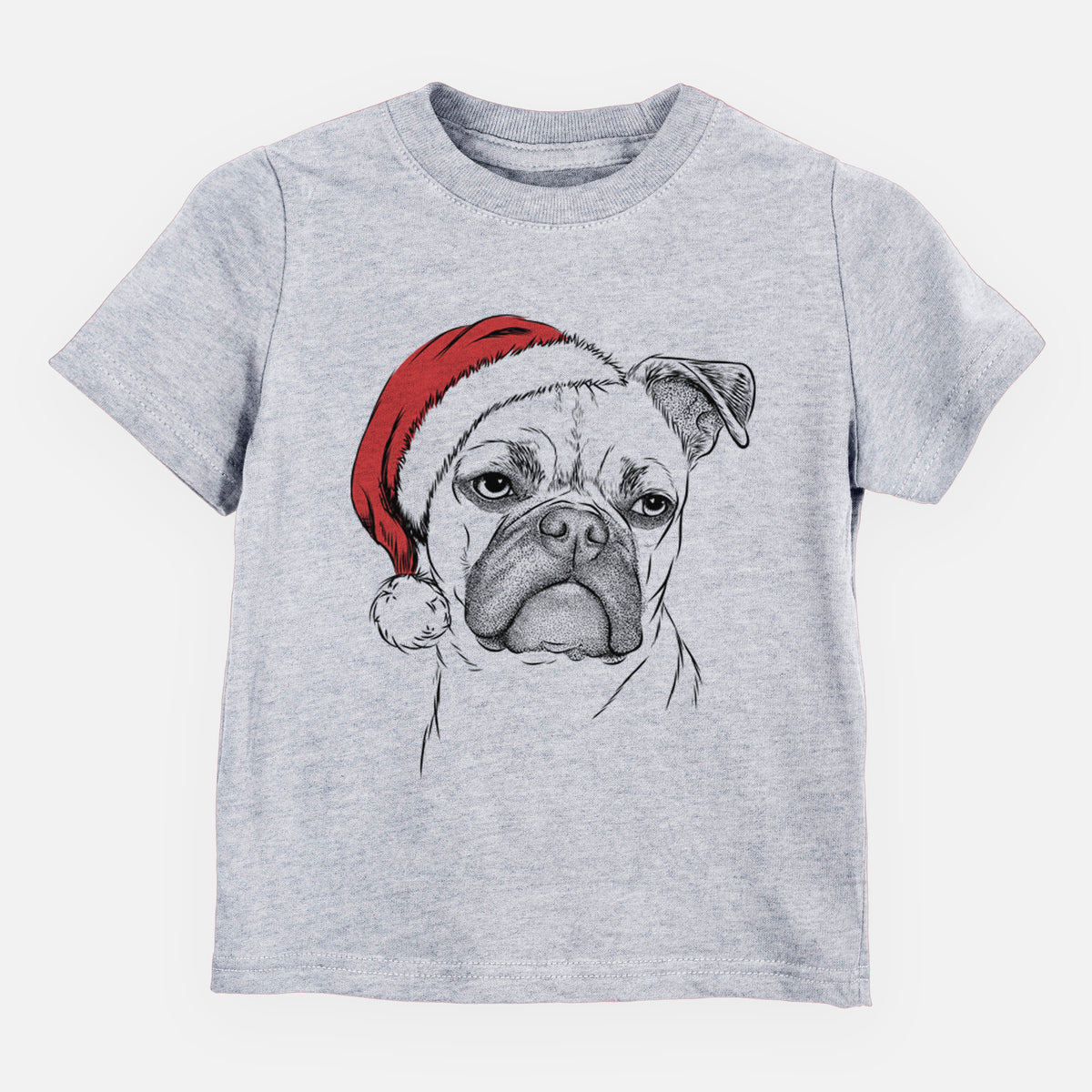 Santa Mack the Bugg (Boston Terrier/Pug) - Kids/Youth/Toddler Shirt
