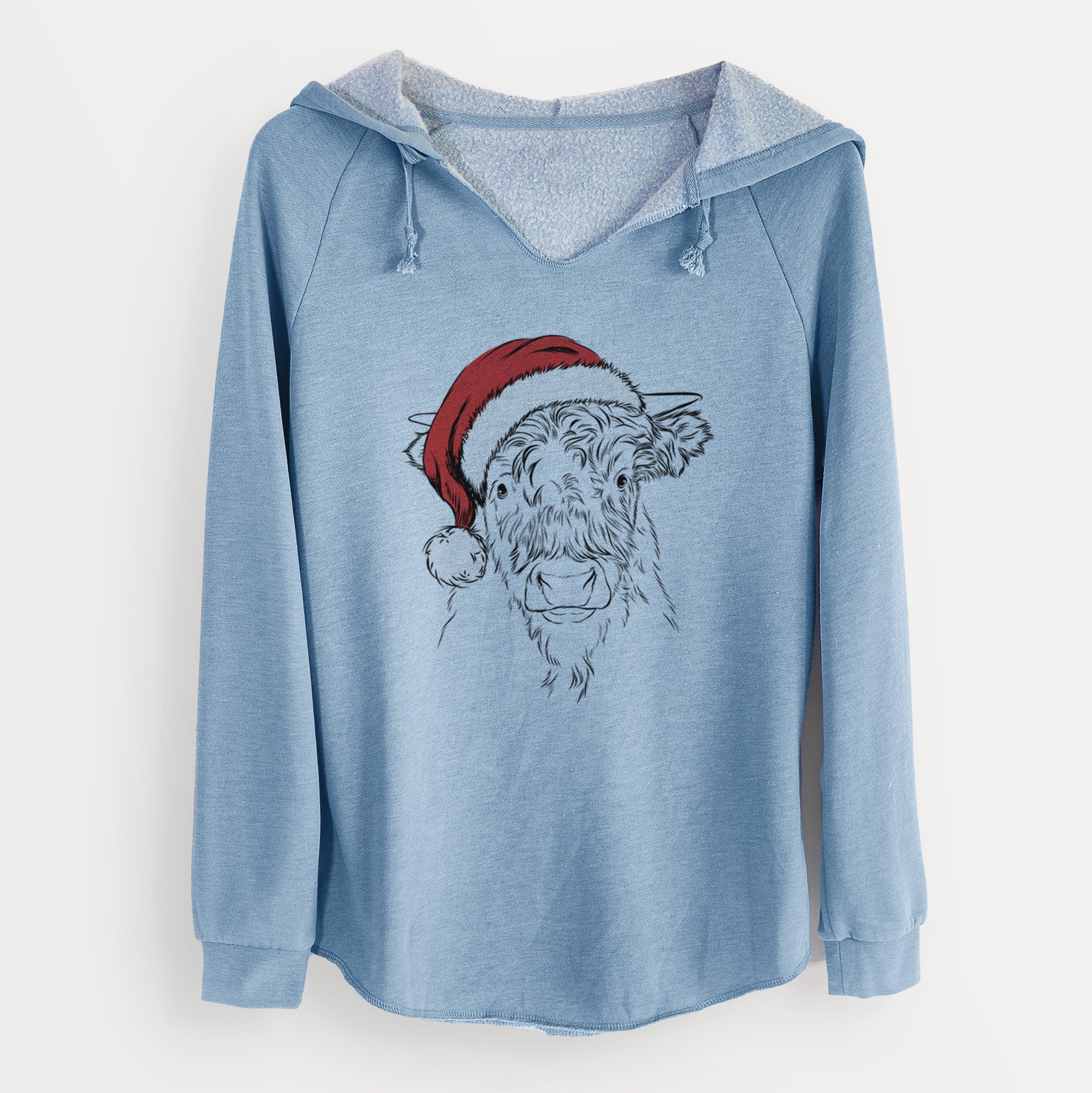 Santa Mack the Scottish Highland Cow - Cali Wave Hooded Sweatshirt