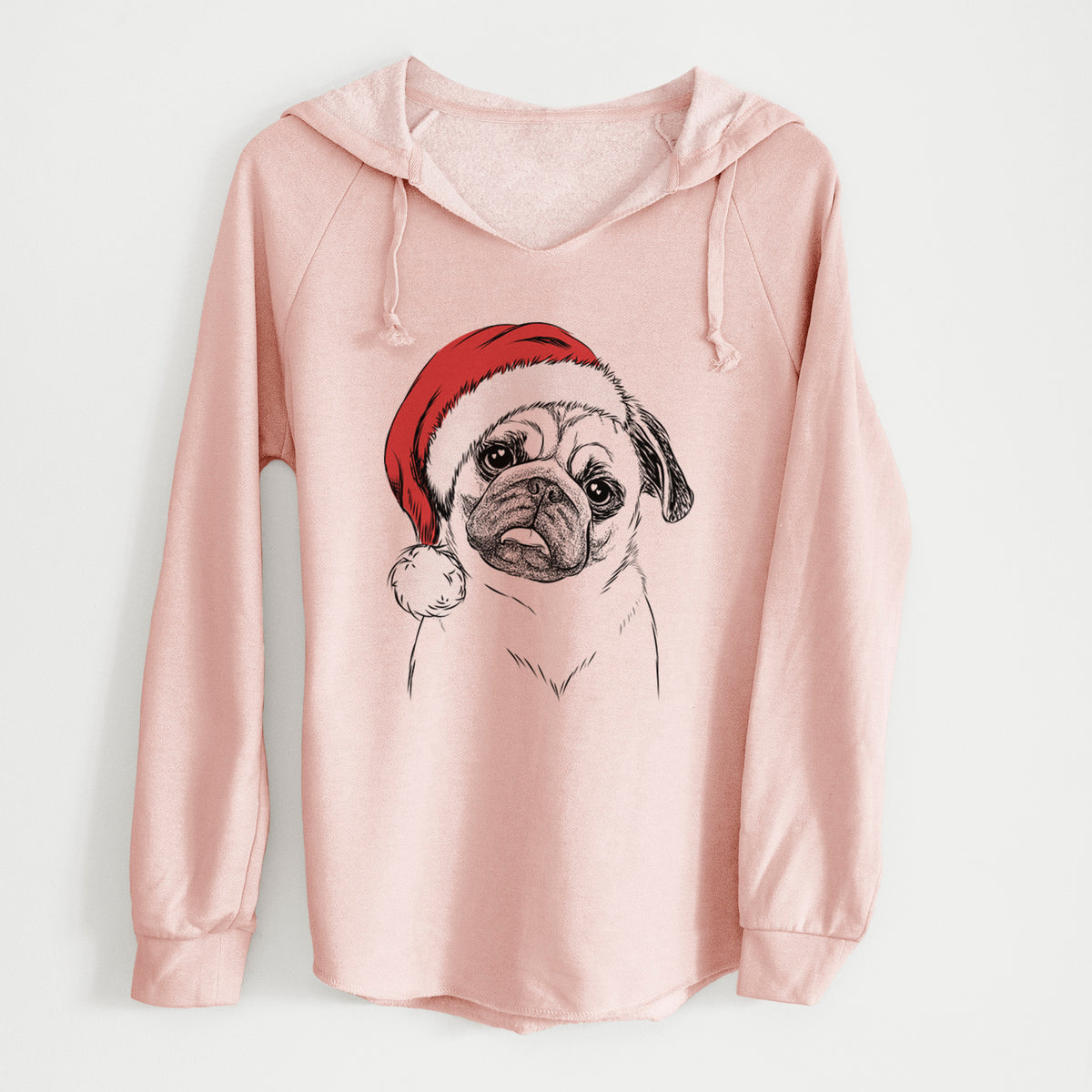 Santa Macy the Pug - Cali Wave Hooded Sweatshirt