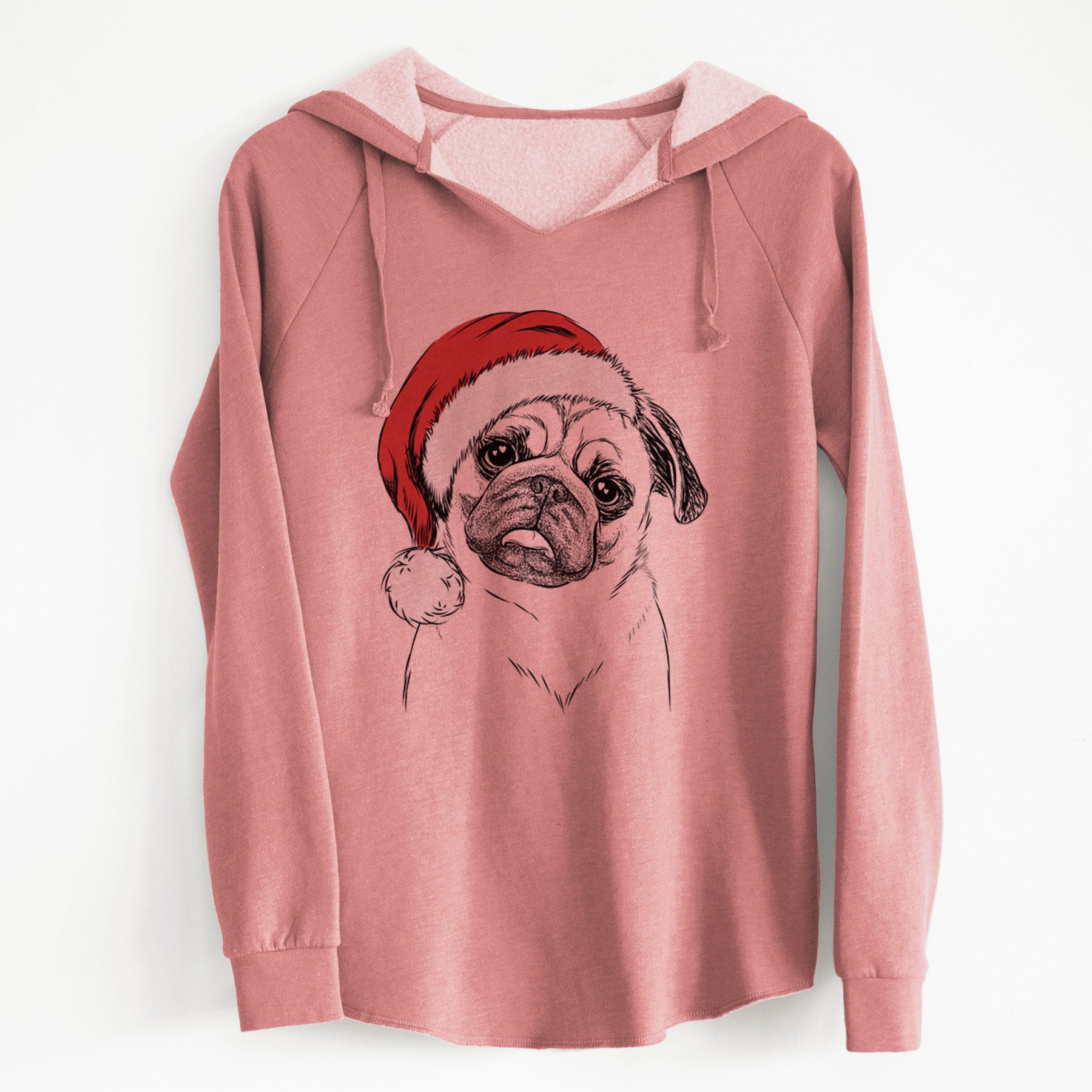 Santa Macy the Pug - Cali Wave Hooded Sweatshirt