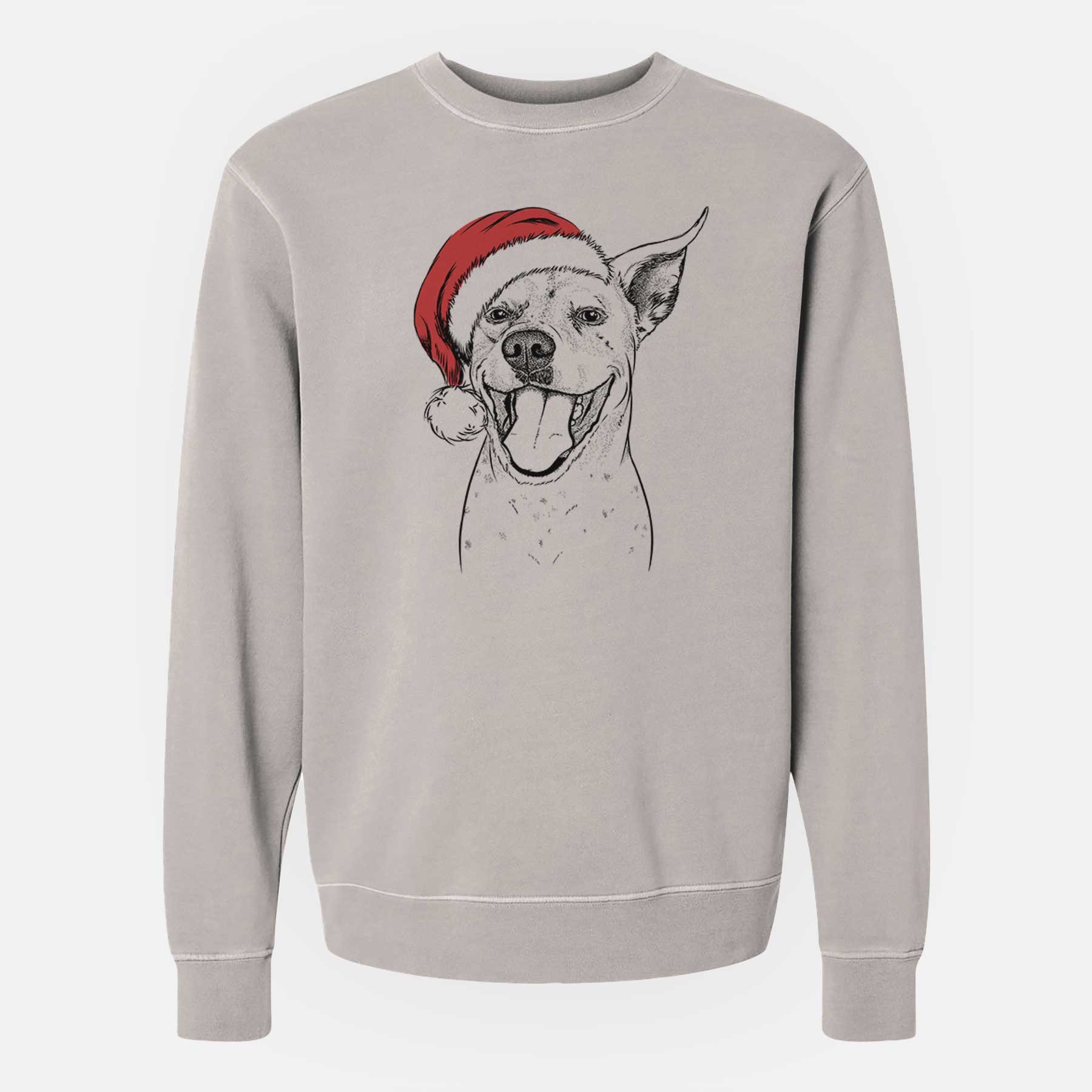 Santa Maddie the Dalmatian Pitbull Mix - Unisex Pigment Dyed Crew Sweatshirt