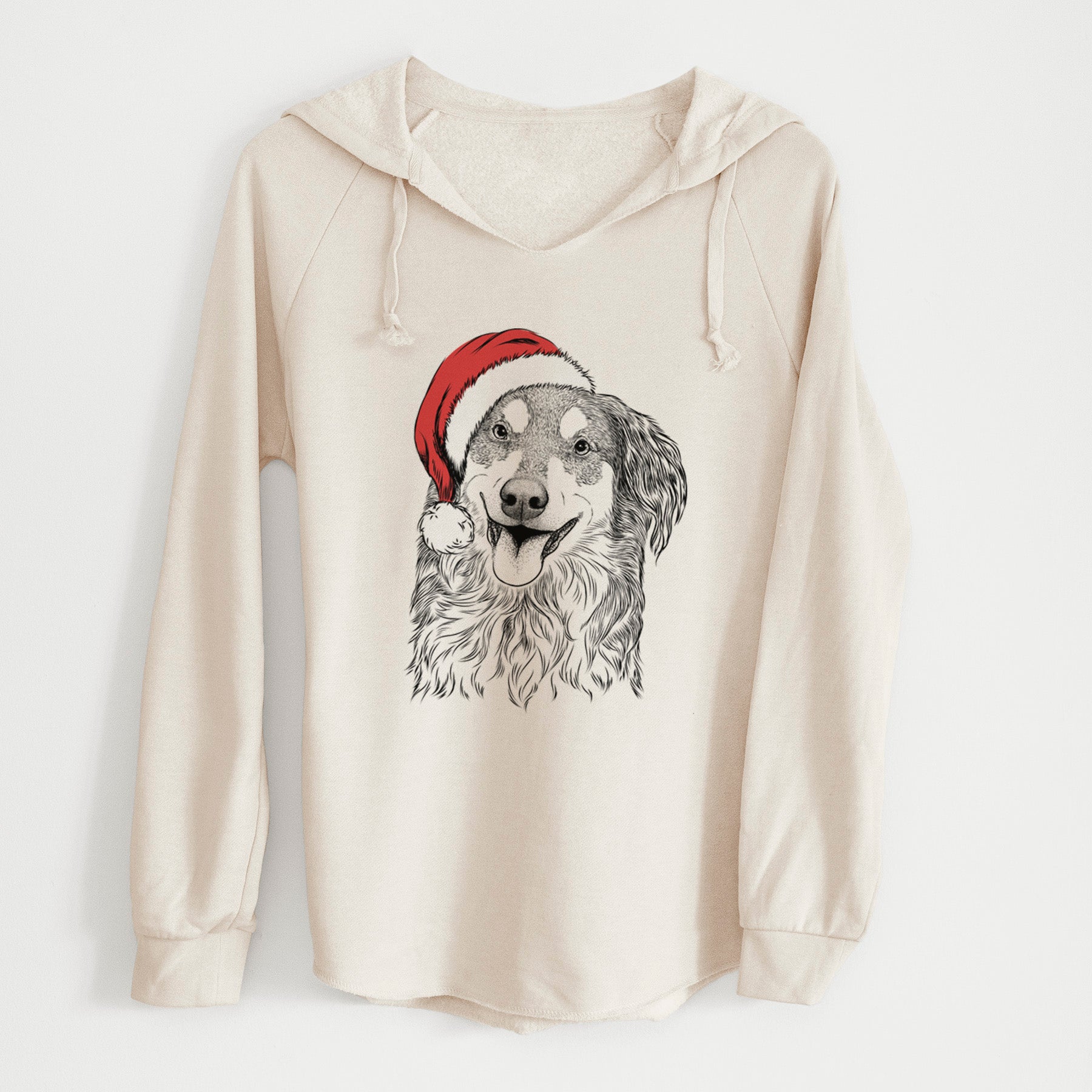 Santa Maddie the English Shepherd - Cali Wave Hooded Sweatshirt