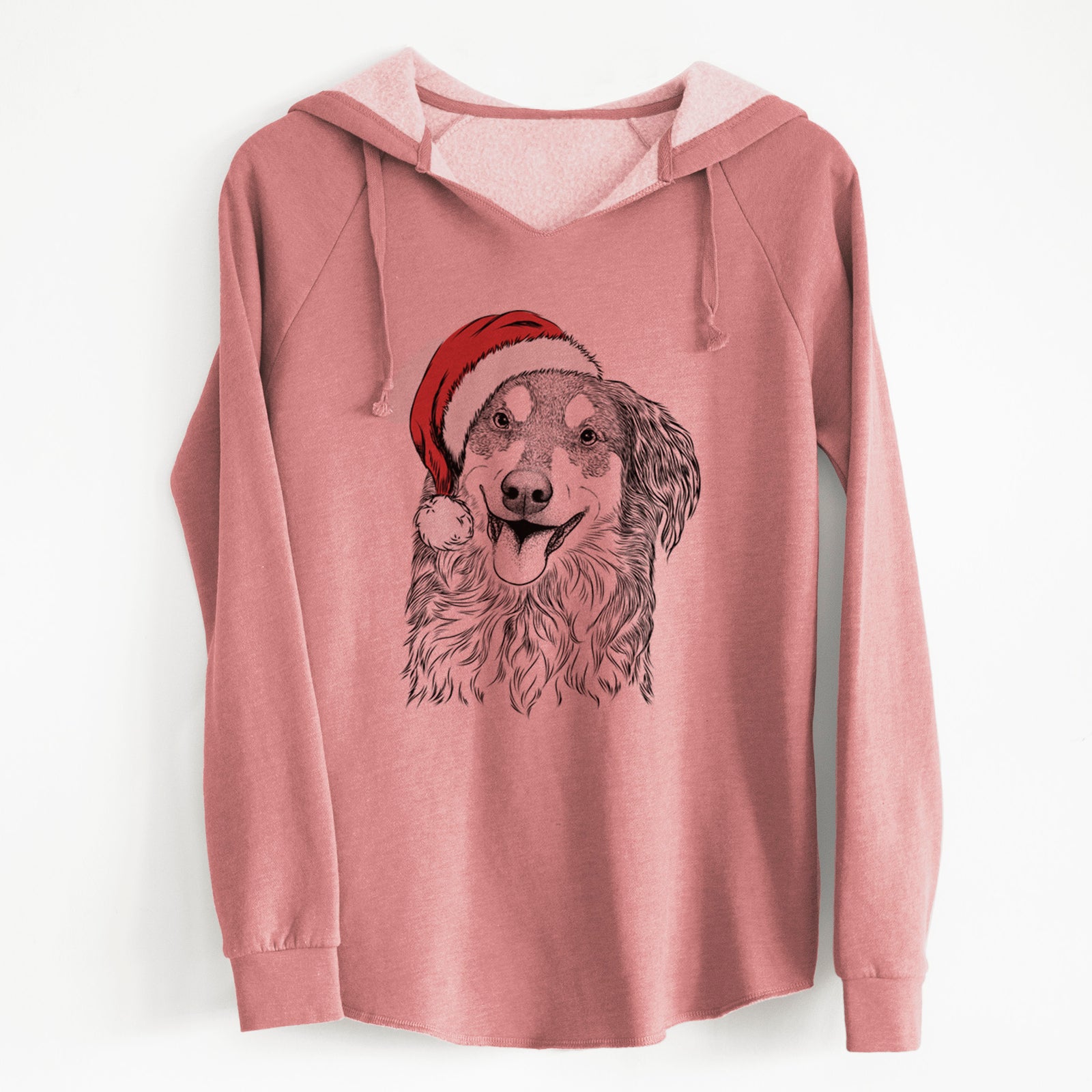 Santa Maddie the English Shepherd - Cali Wave Hooded Sweatshirt
