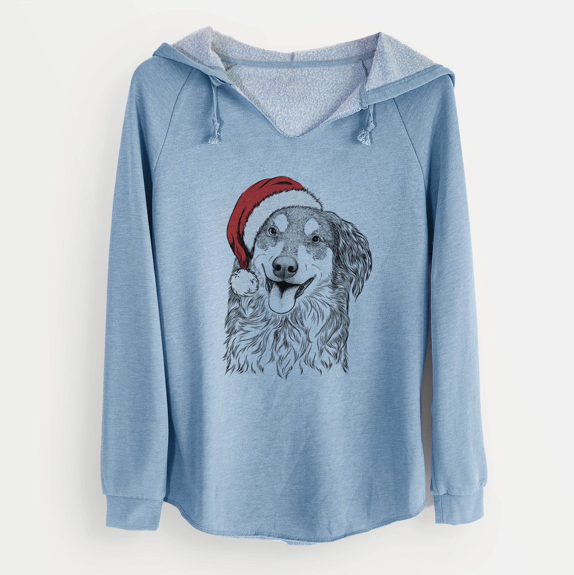 Santa Maddie the English Shepherd - Cali Wave Hooded Sweatshirt