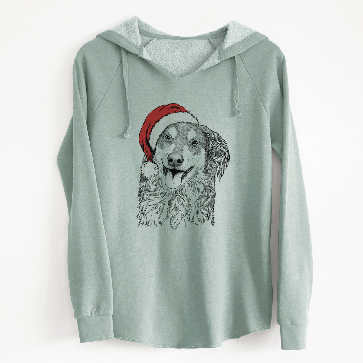 Santa Maddie the English Shepherd - Cali Wave Hooded Sweatshirt