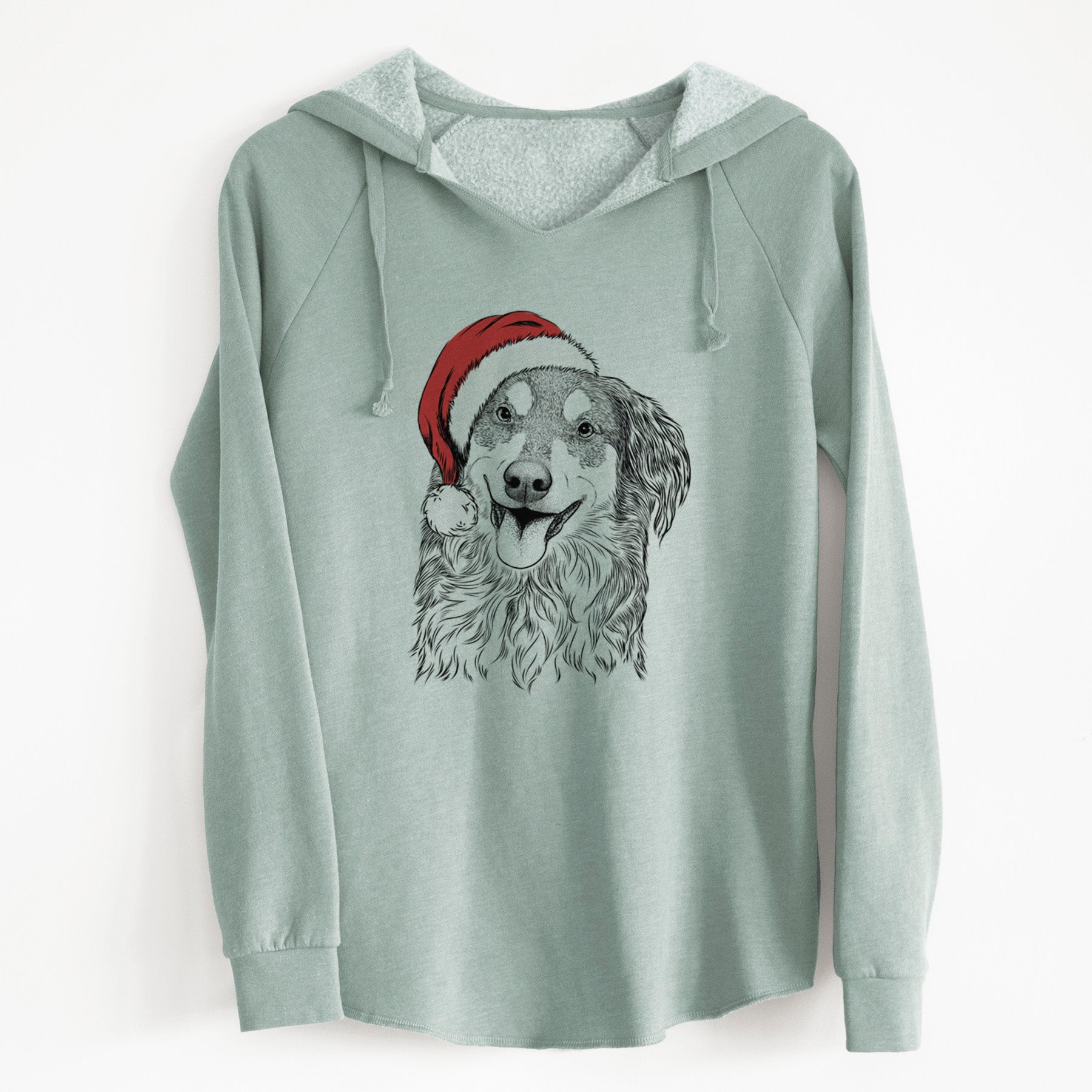 Santa Maddie the English Shepherd - Cali Wave Hooded Sweatshirt