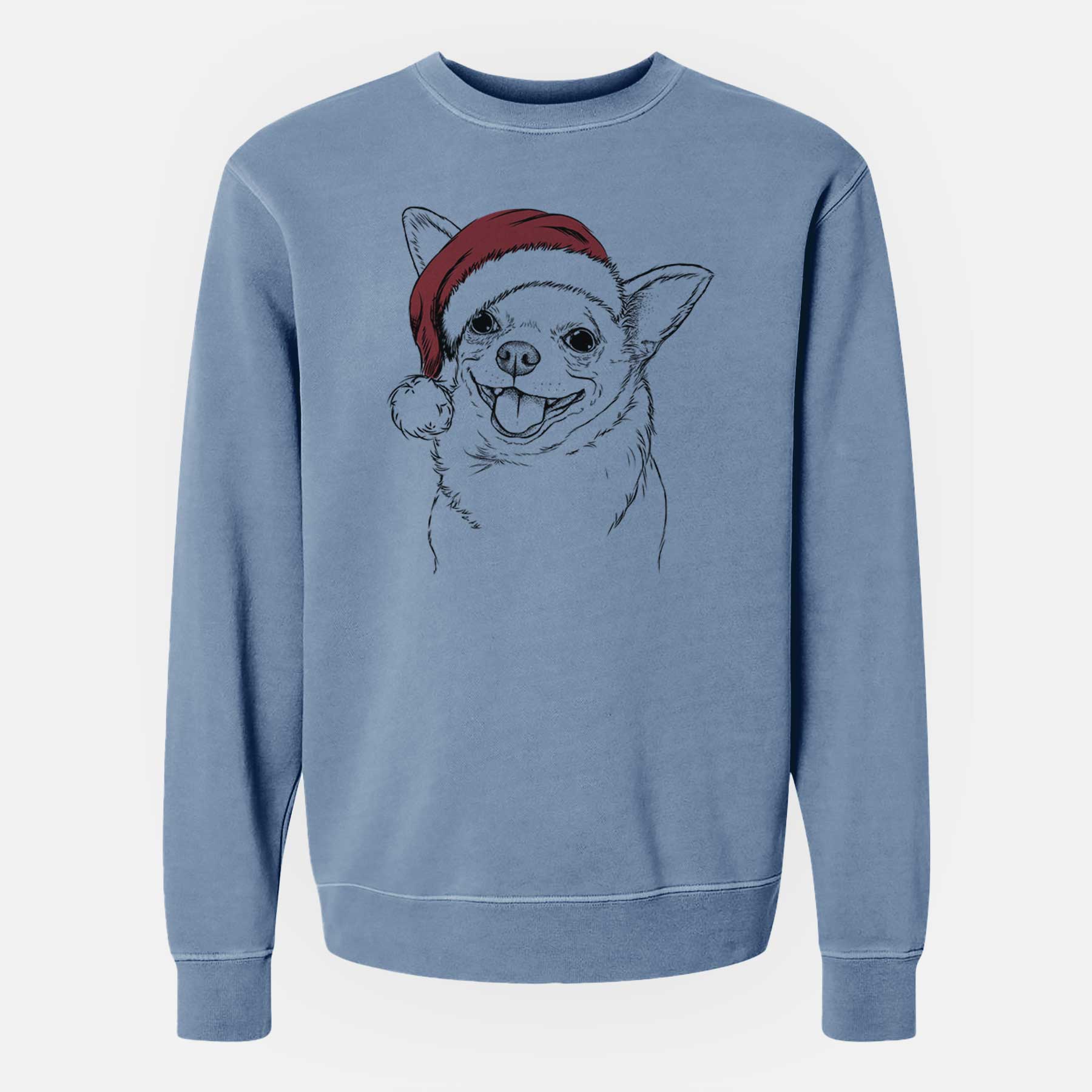 Santa Maddison Pearl the Chihuahua - Unisex Pigment Dyed Crew Sweatshirt