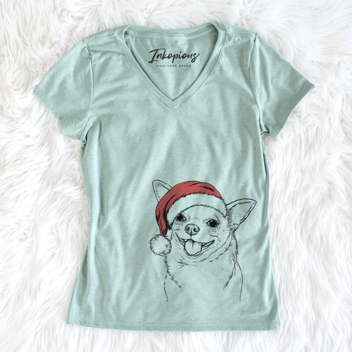 Santa Maddison Pearl the Chihuahua - Women&#39;s V-neck Shirt