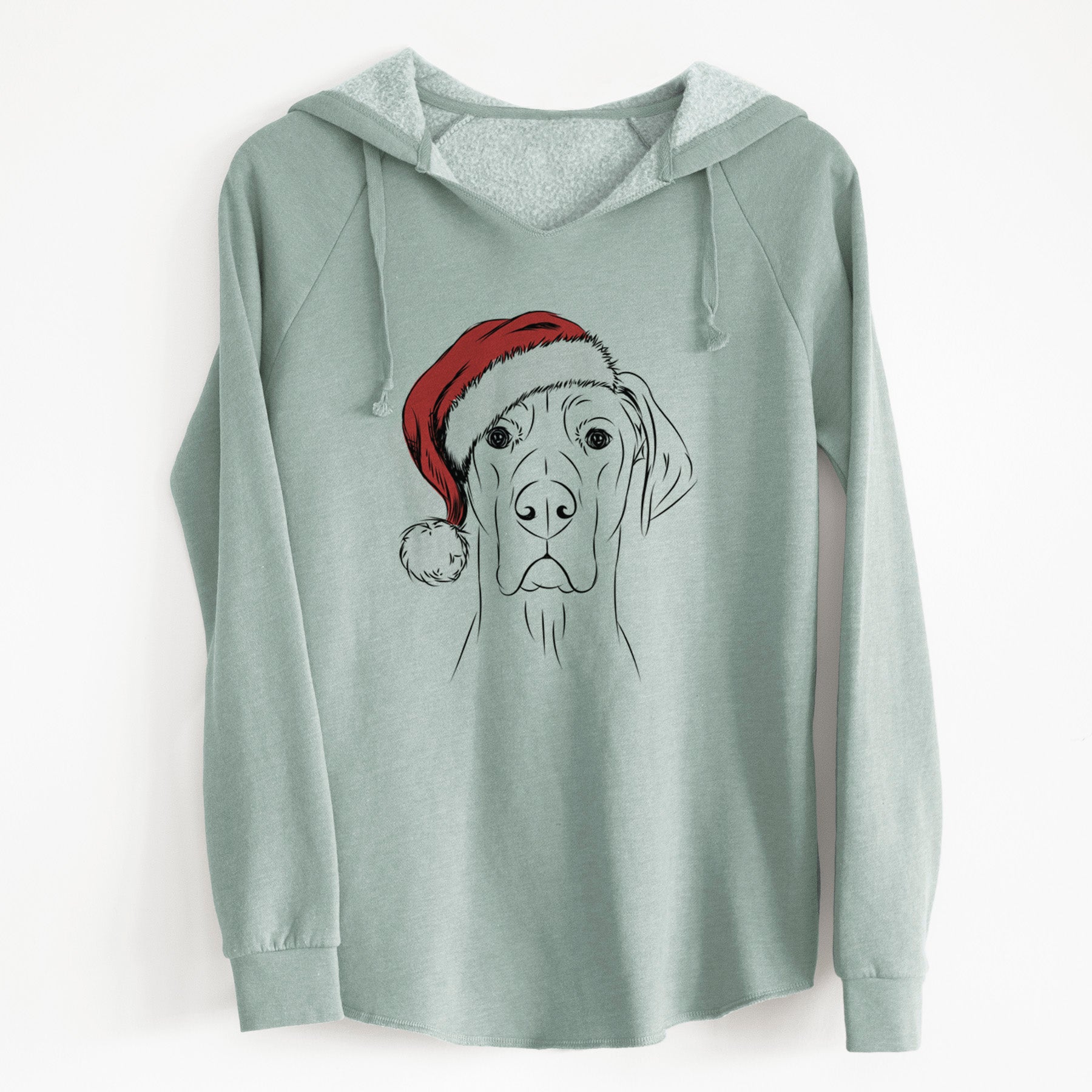 Santa Maddox the Great Dane - Cali Wave Hooded Sweatshirt