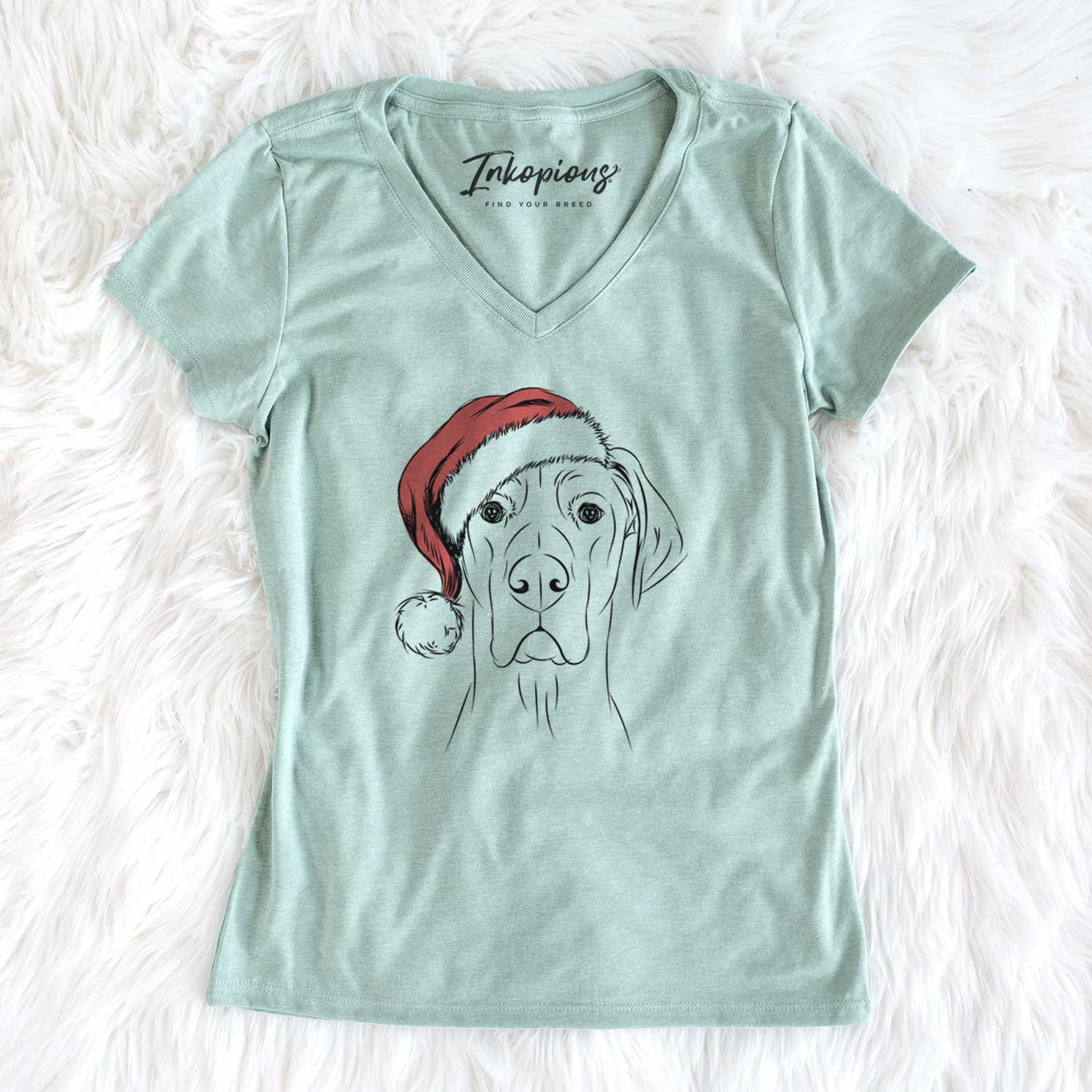 Santa Maddox the Great Dane - Women's V-neck Shirt