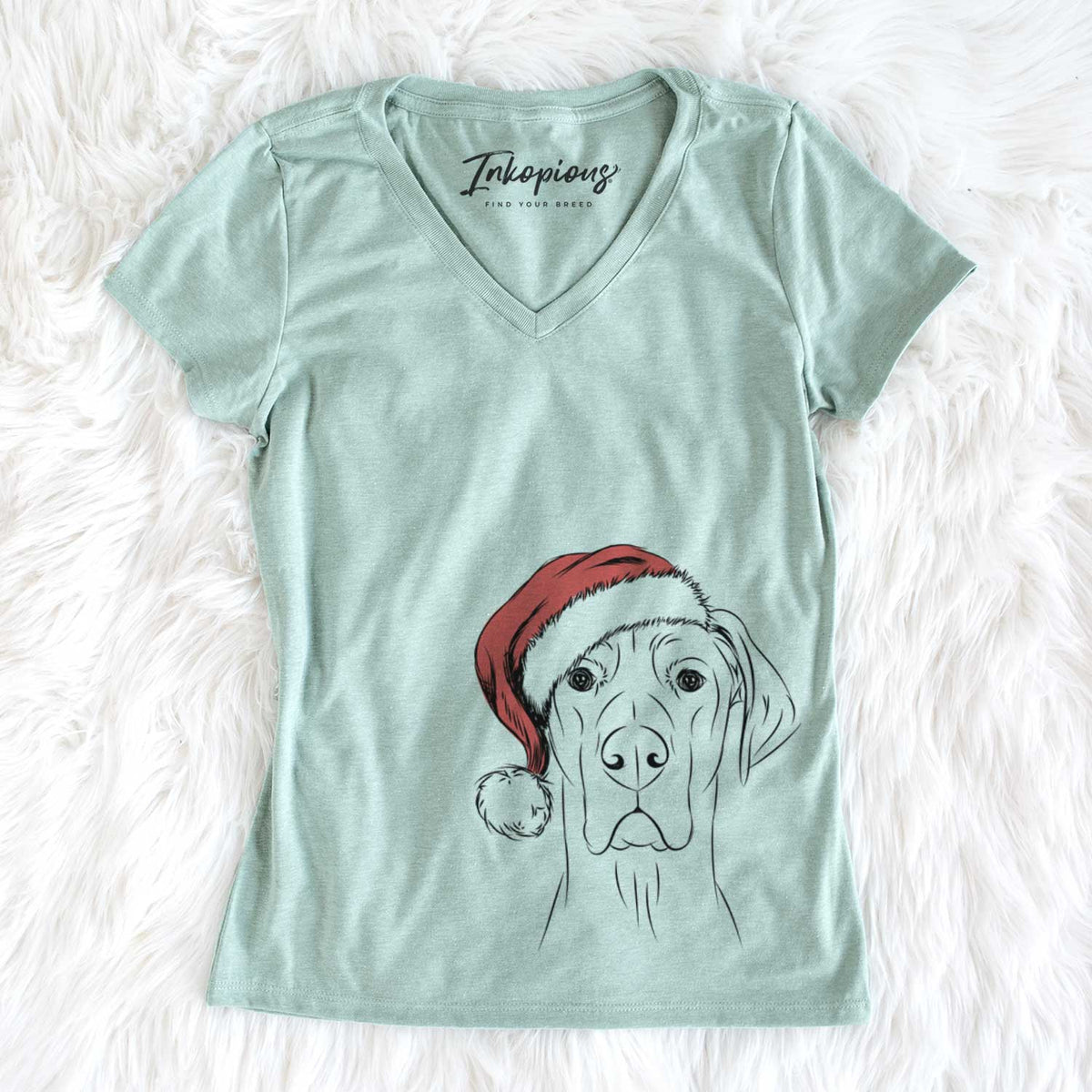 Santa Maddox the Great Dane - Women&#39;s V-neck Shirt