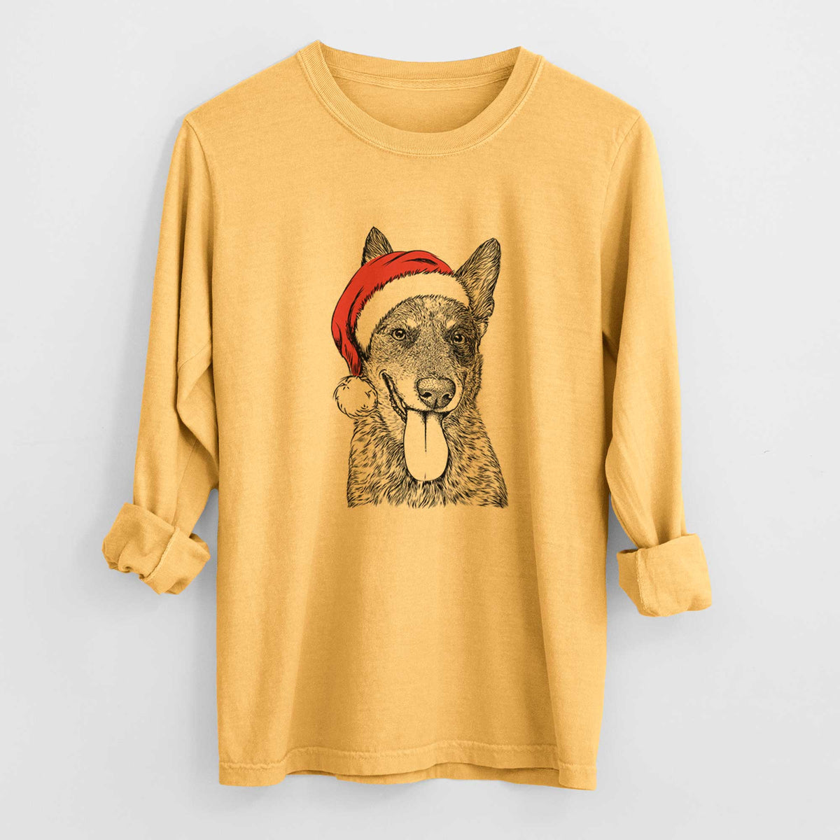 Santa Madison the Blue Heeler - Heavyweight 100% Cotton Long Sleeve
