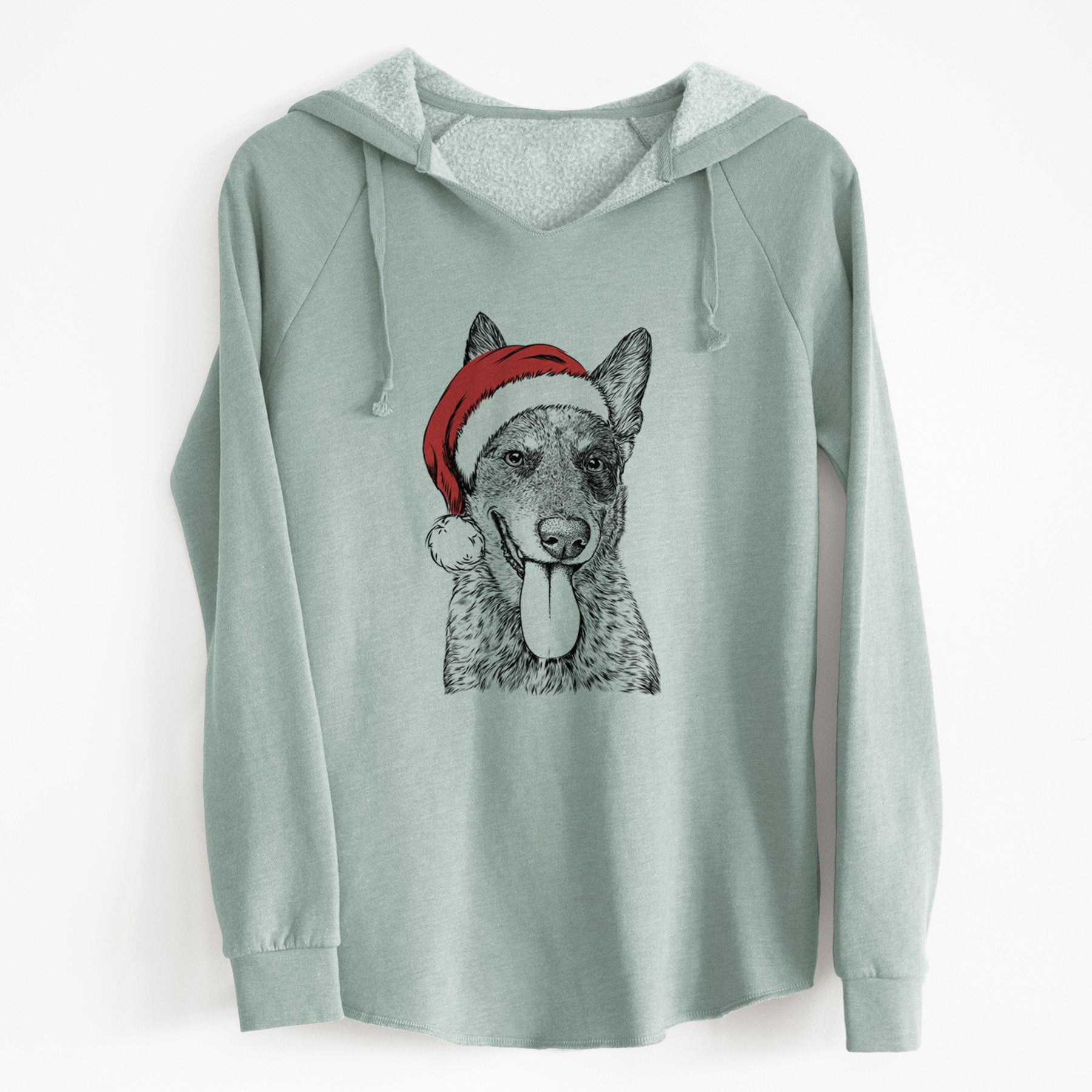 Santa Madison the Blue Heeler - Cali Wave Hooded Sweatshirt