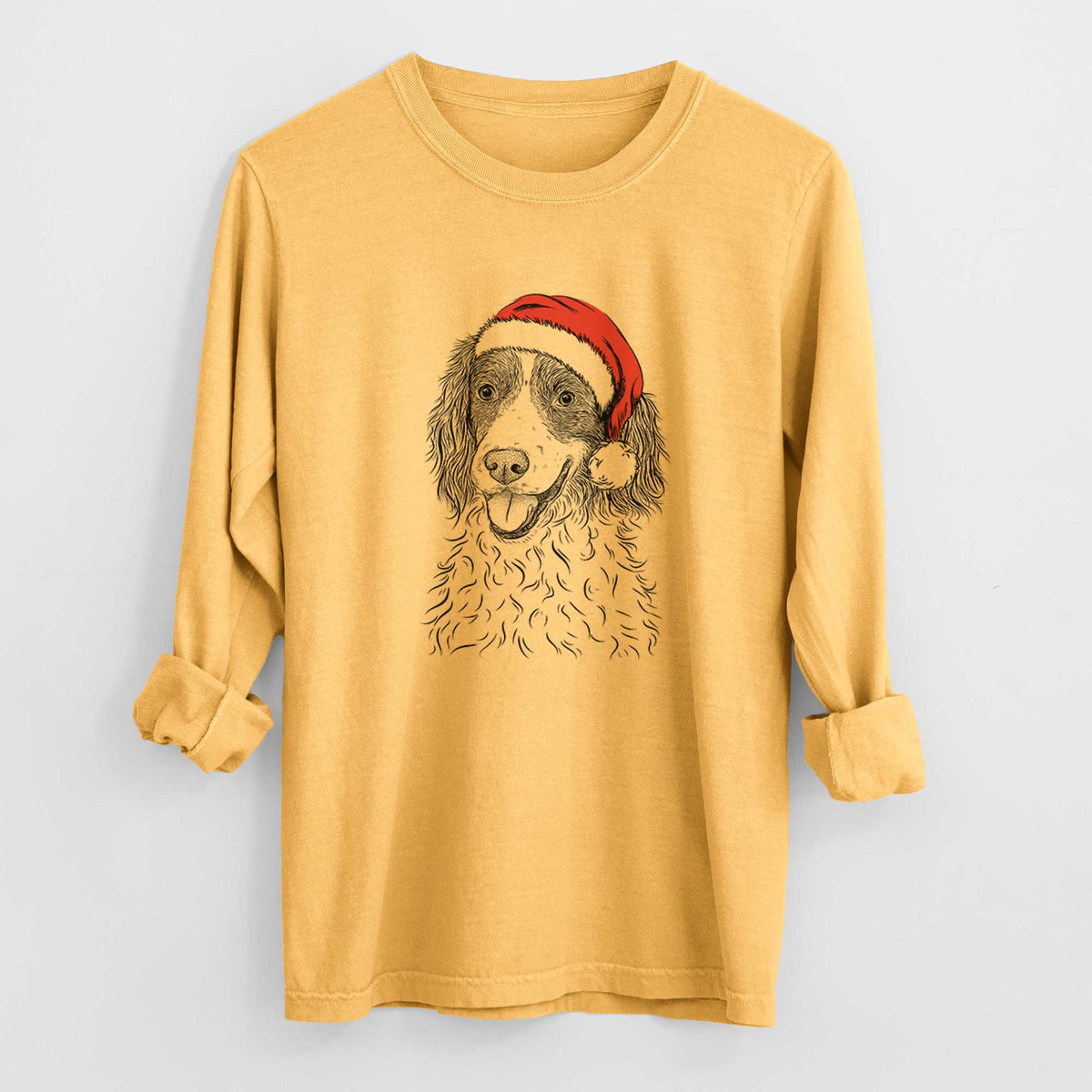 Santa Maggie the Springer Spaniel - Heavyweight 100% Cotton Long Sleeve