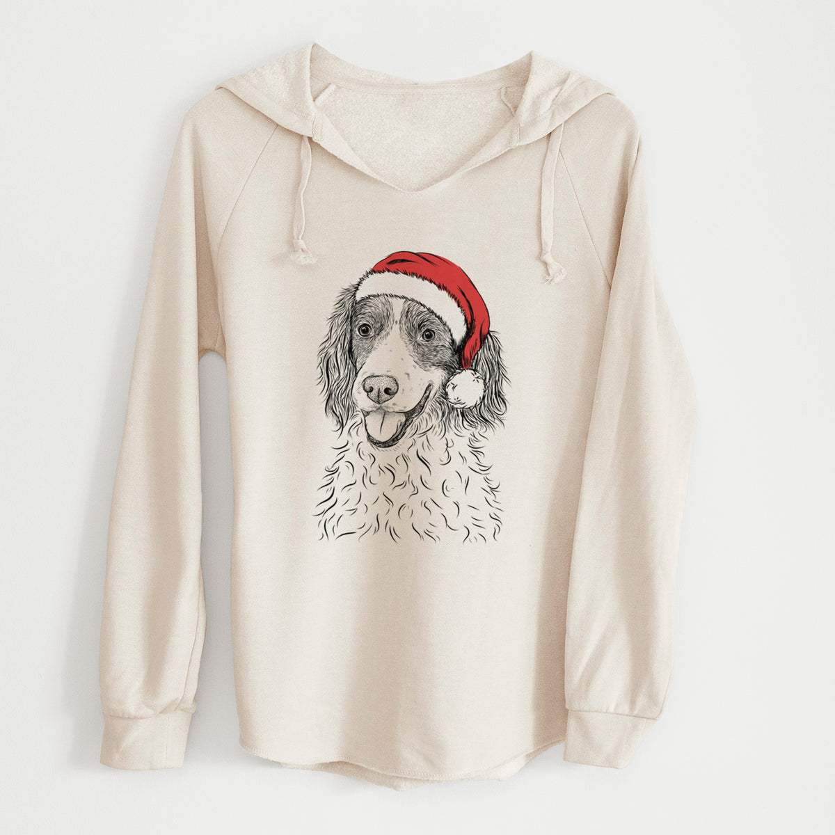 Santa Maggie the Springer Spaniel - Cali Wave Hooded Sweatshirt