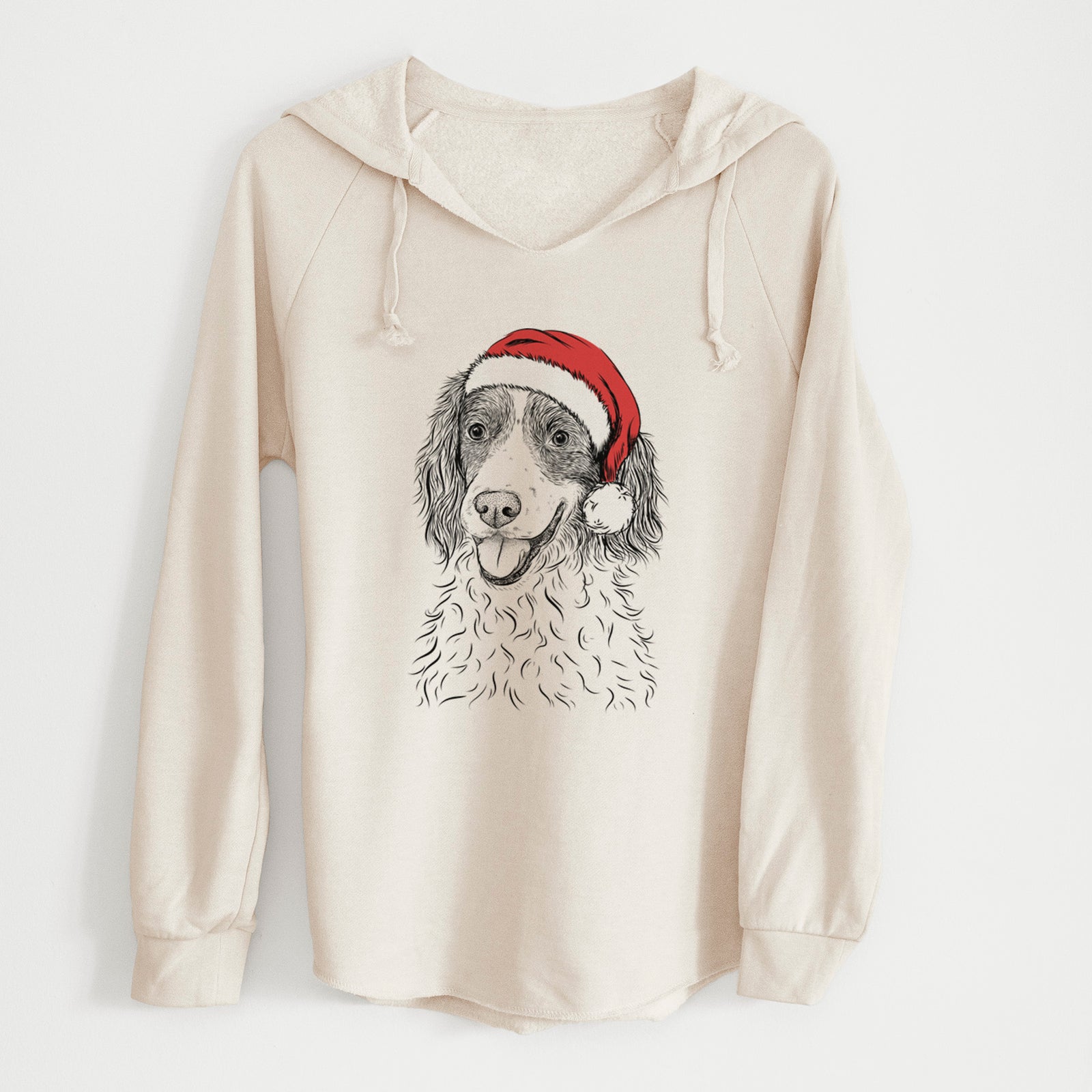 Santa Maggie the Springer Spaniel - Cali Wave Hooded Sweatshirt