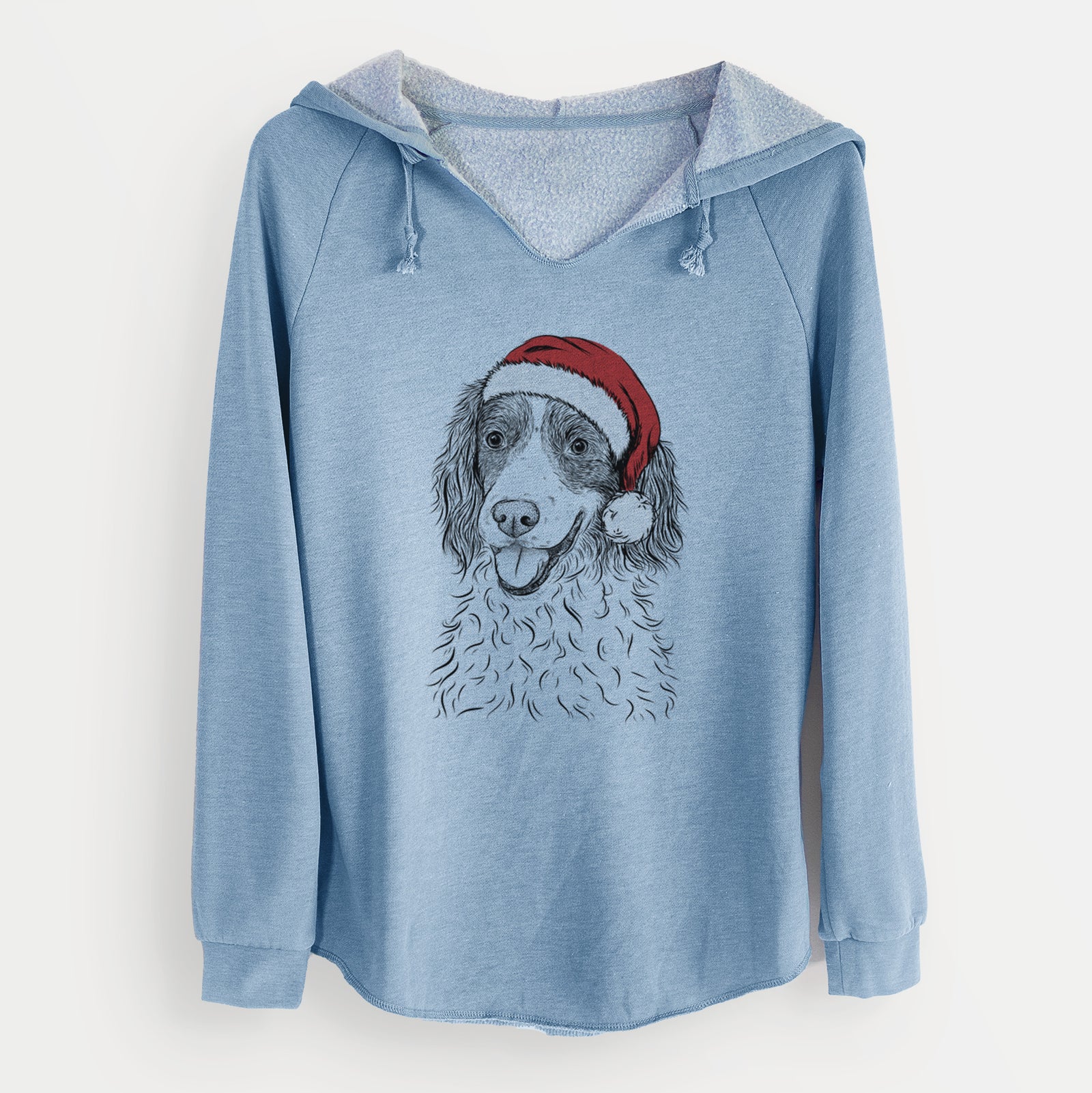 Santa Maggie the Springer Spaniel - Cali Wave Hooded Sweatshirt