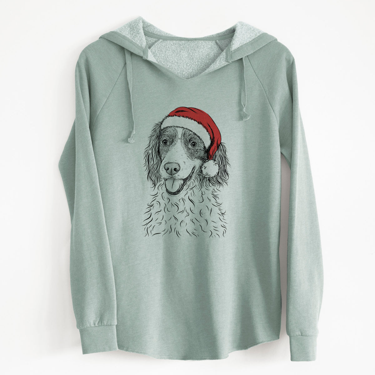 Santa Maggie the Springer Spaniel - Cali Wave Hooded Sweatshirt