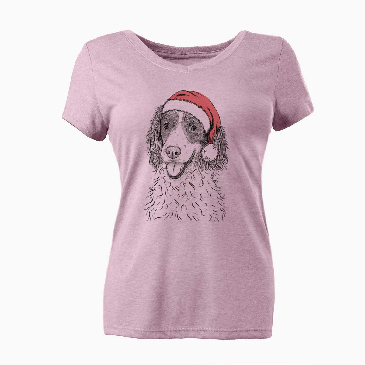 Santa Maggie the Springer Spaniel - Women's V-neck Shirt
