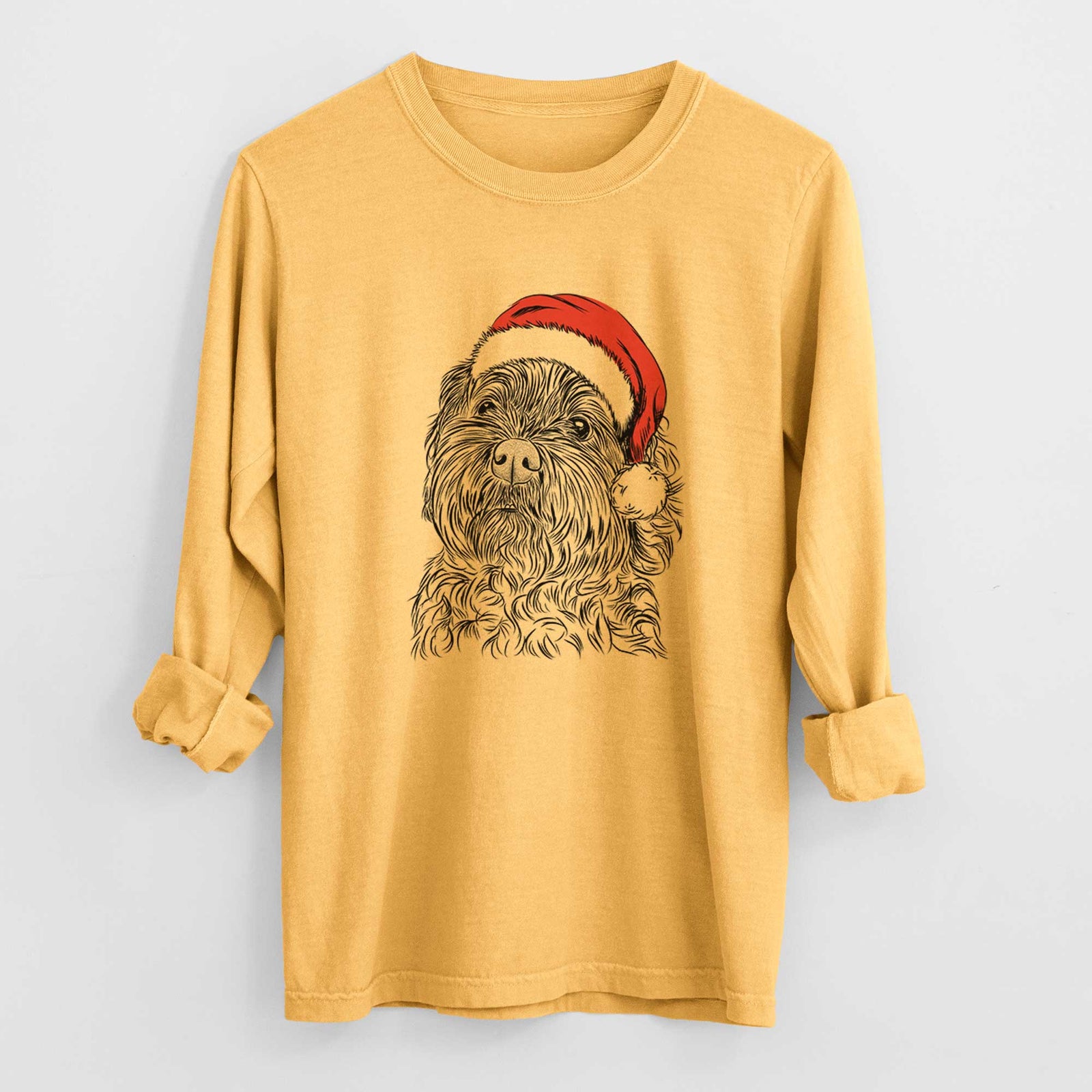 Santa Maggie Girl the Cockapoo - Heavyweight 100% Cotton Long Sleeve