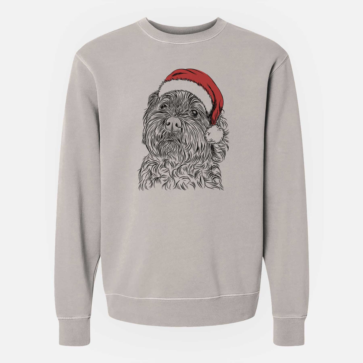 Santa Maggie Girl the Cockapoo - Unisex Pigment Dyed Crew Sweatshirt