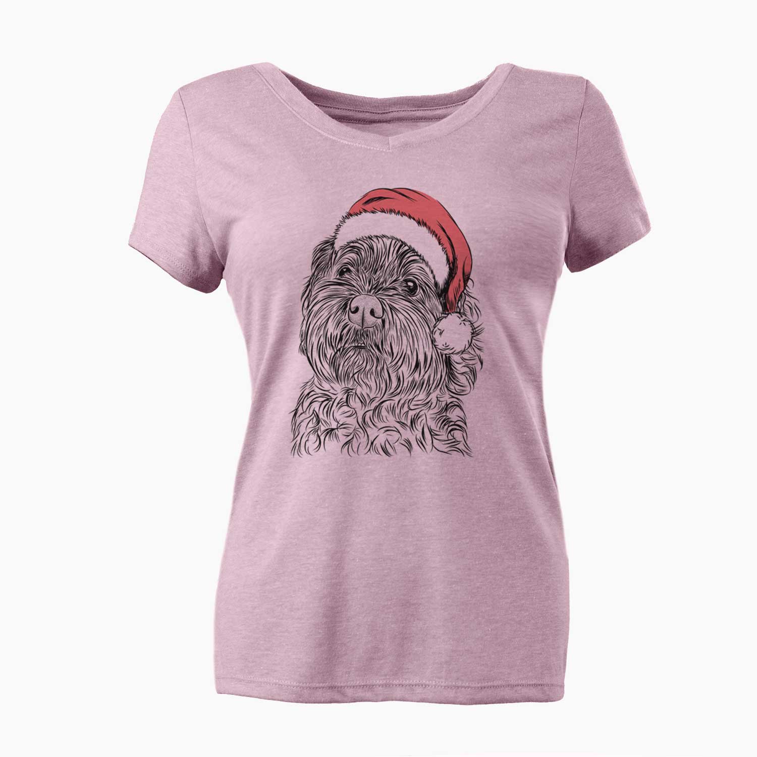 Santa Maggie Girl the Cockapoo - Women's V-neck Shirt