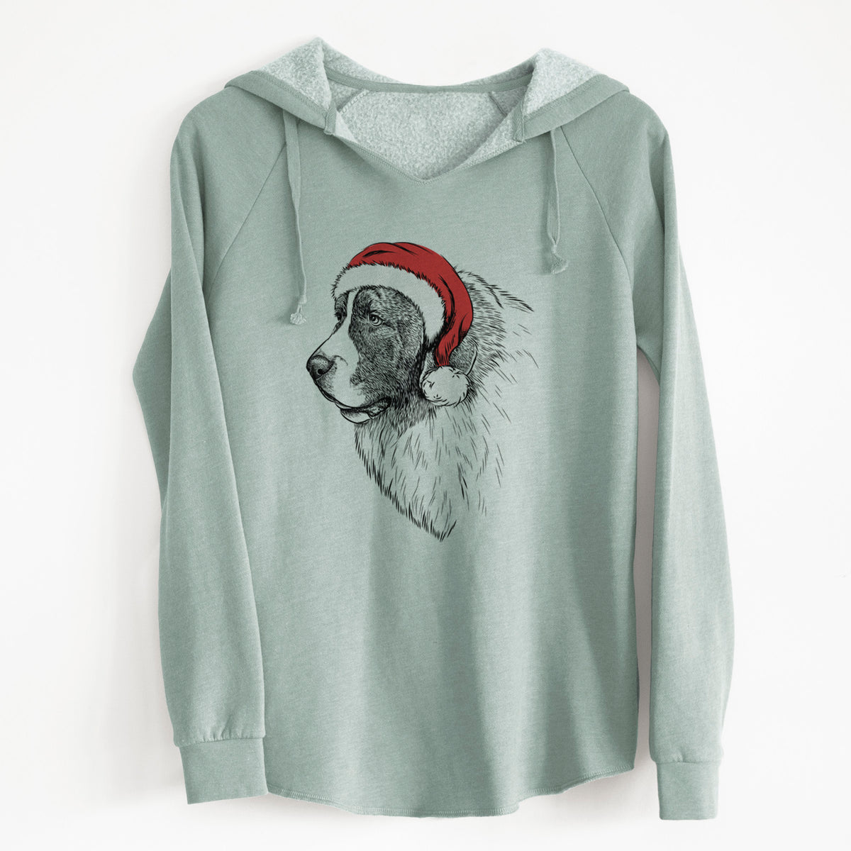 Santa Magnus the Pyrenean Mastiff - Cali Wave Hooded Sweatshirt