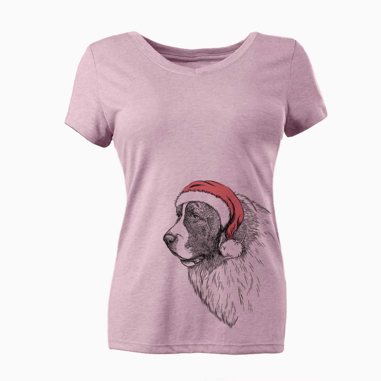 Santa Magnus the Pyrenean Mastiff - Women's V-neck Shirt