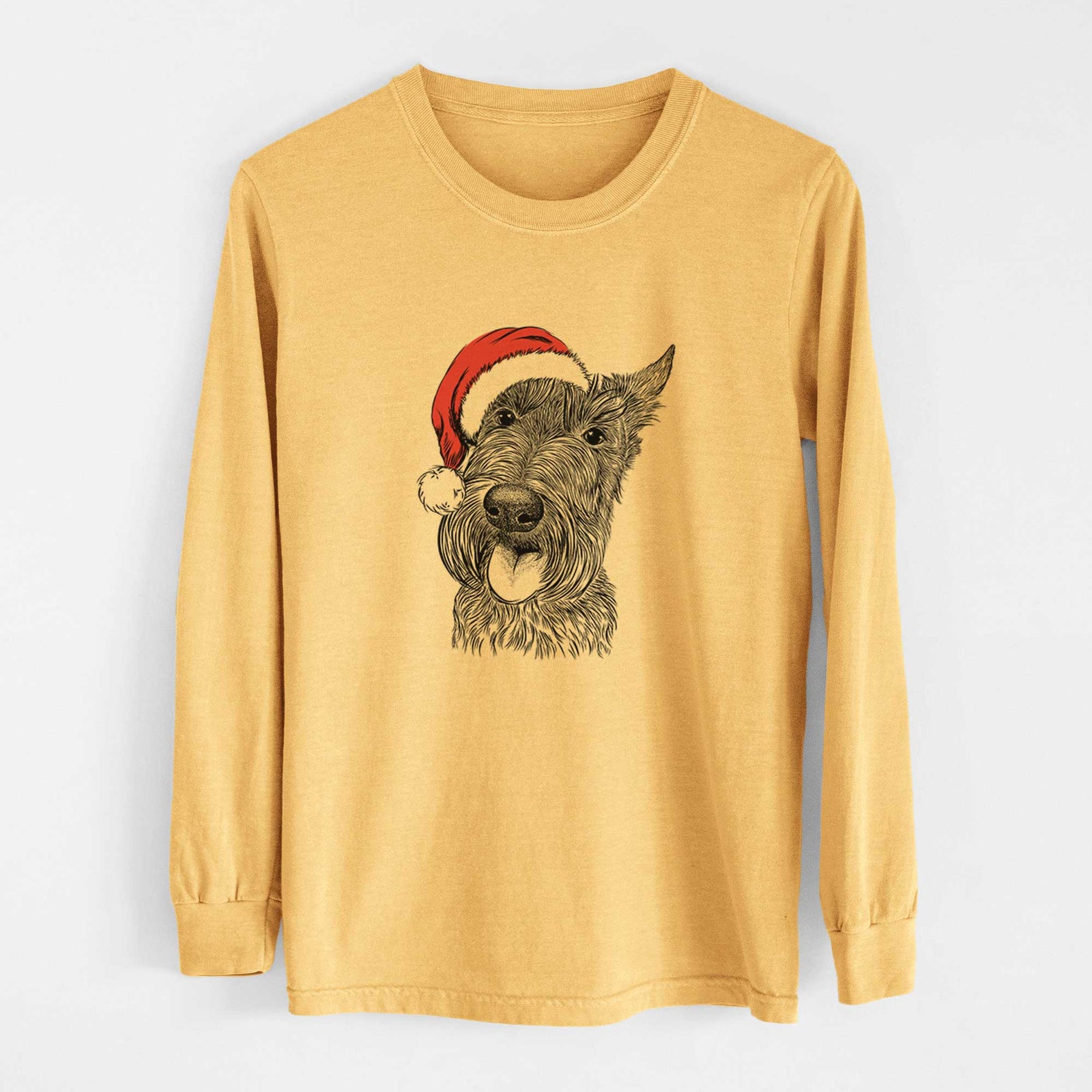 Santa Magnus the Scottish Terrier - Heavyweight 100% Cotton Long Sleeve
