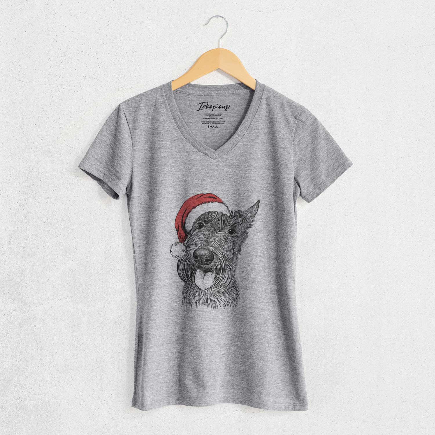 Santa Magnus the Scottish Terrier - Women's V-neck Shirt