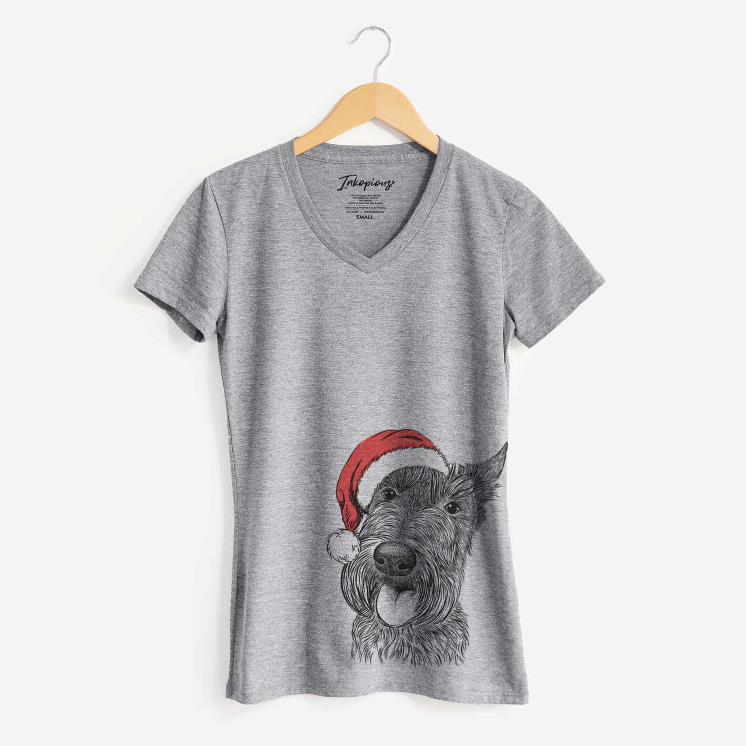 Santa Magnus the Scottish Terrier - Women's V-neck Shirt