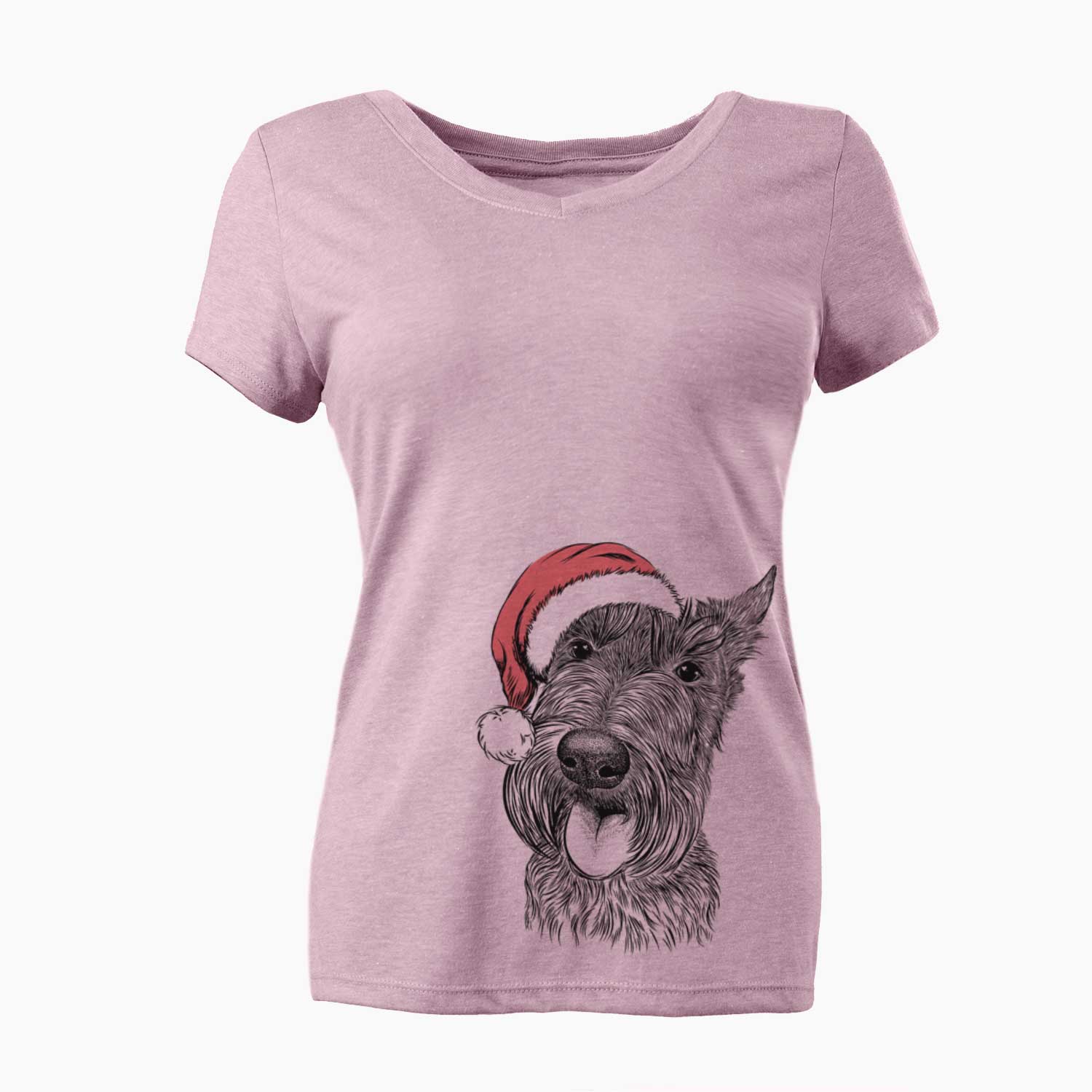 Santa Magnus the Scottish Terrier - Women's V-neck Shirt