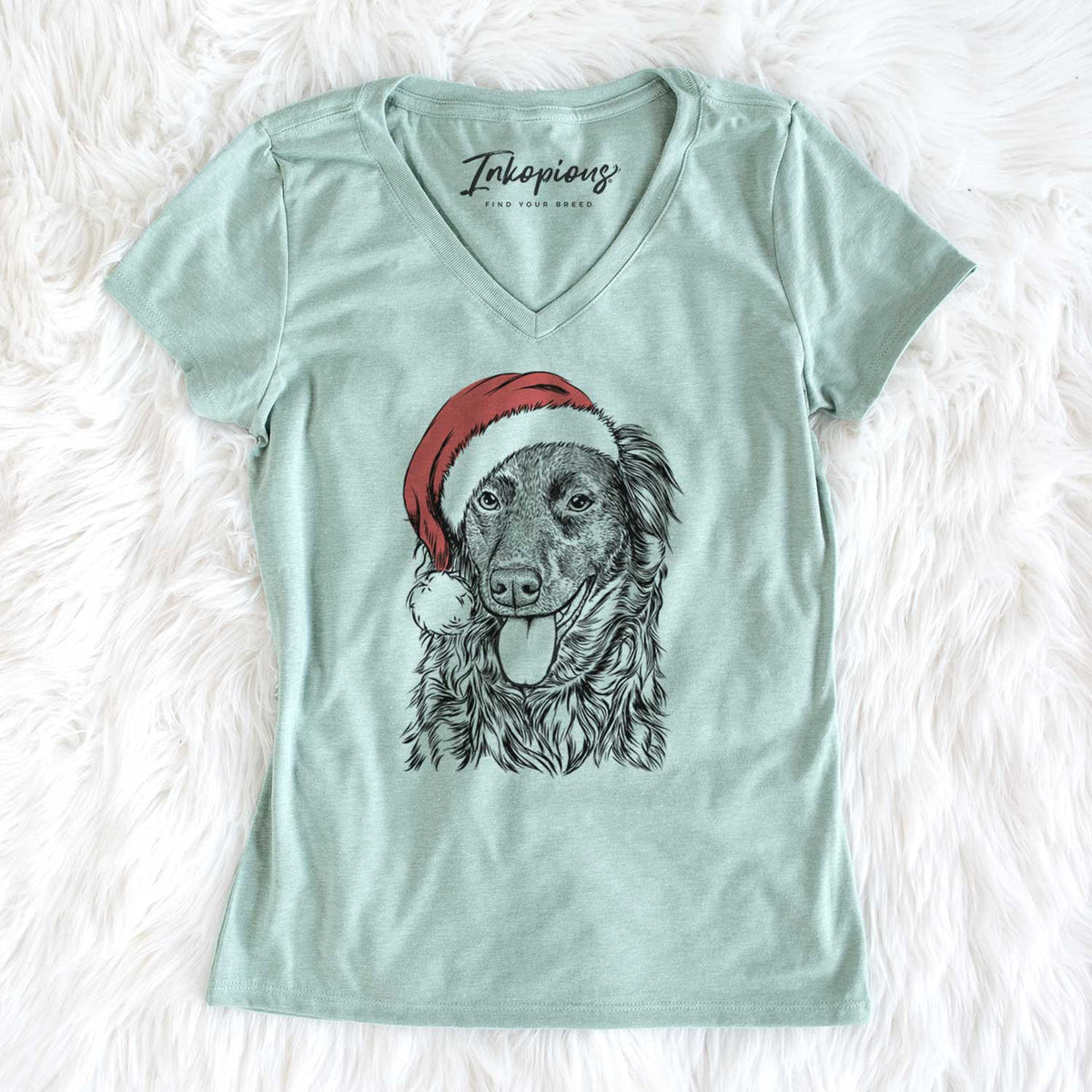 Santa Maisie Mae the Aussiedor - Women's V-neck Shirt