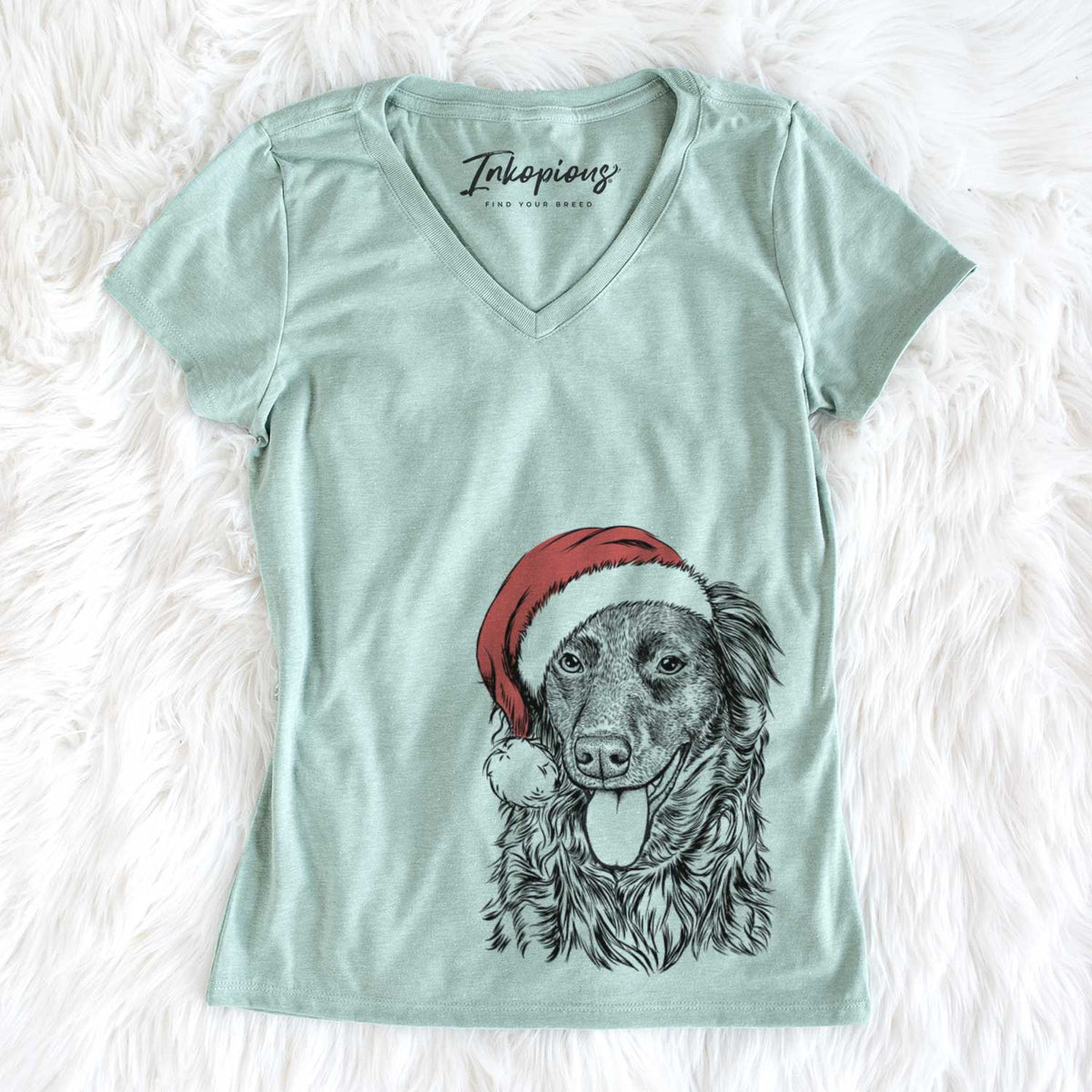 Santa Maisie Mae the Aussiedor - Women&#39;s V-neck Shirt