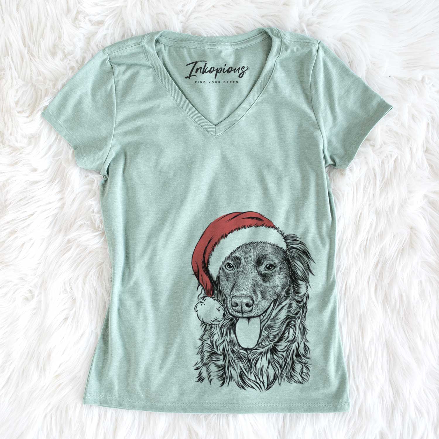 Santa Maisie Mae the Aussiedor - Women's V-neck Shirt