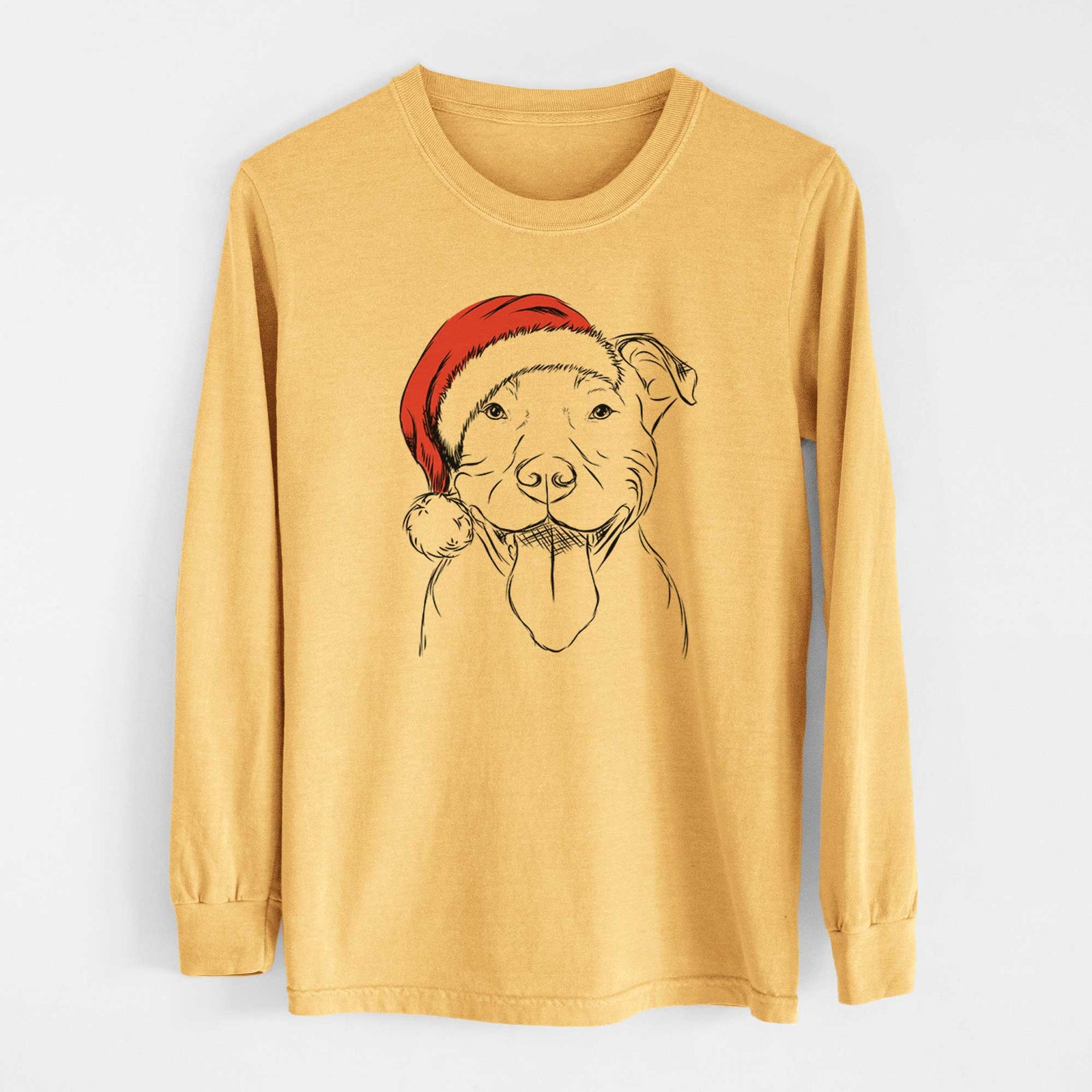 Santa Major the Pitbull - Heavyweight 100% Cotton Long Sleeve
