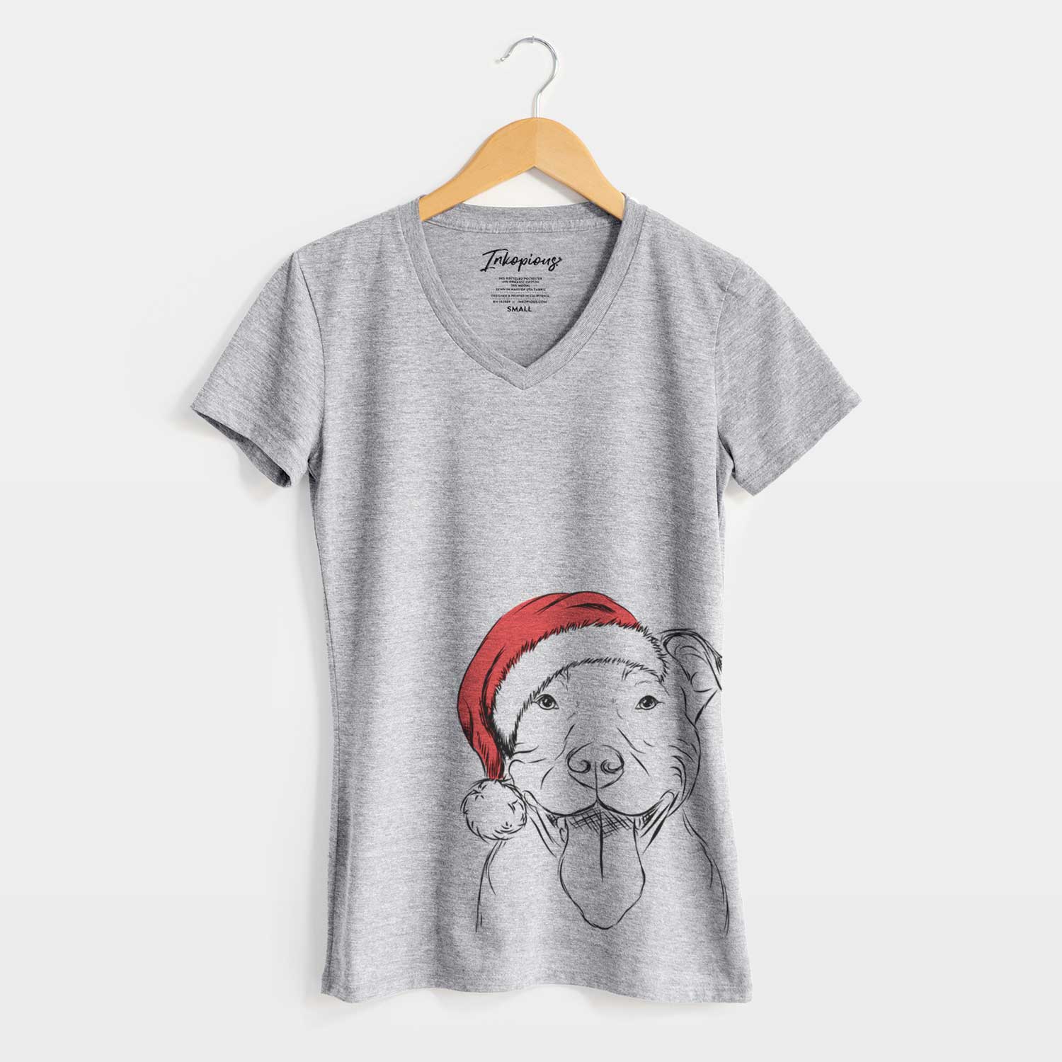 Santa Major the Pitbull - Women's V-neck Shirt