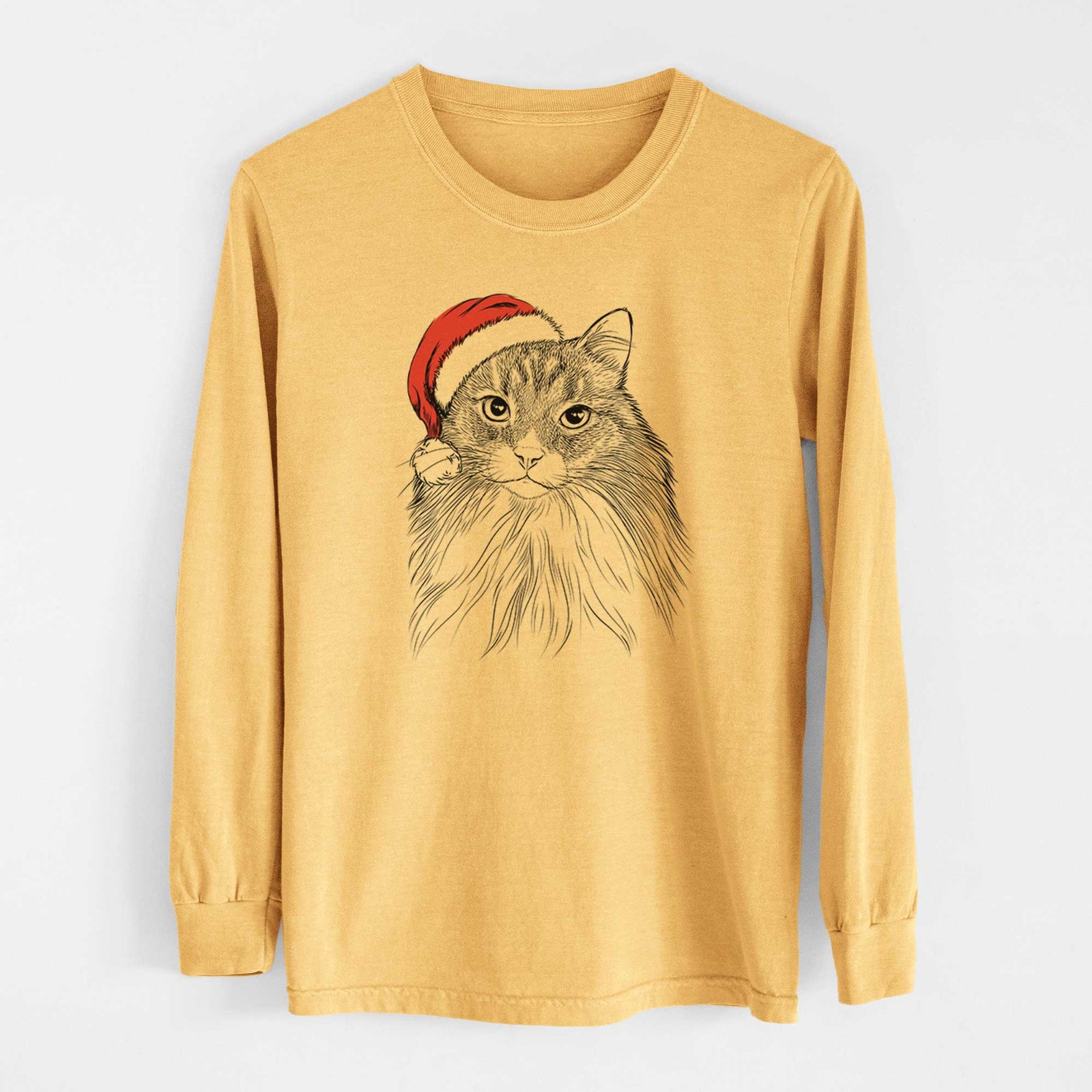 Santa Maks the Siberian Cat - Heavyweight 100% Cotton Long Sleeve