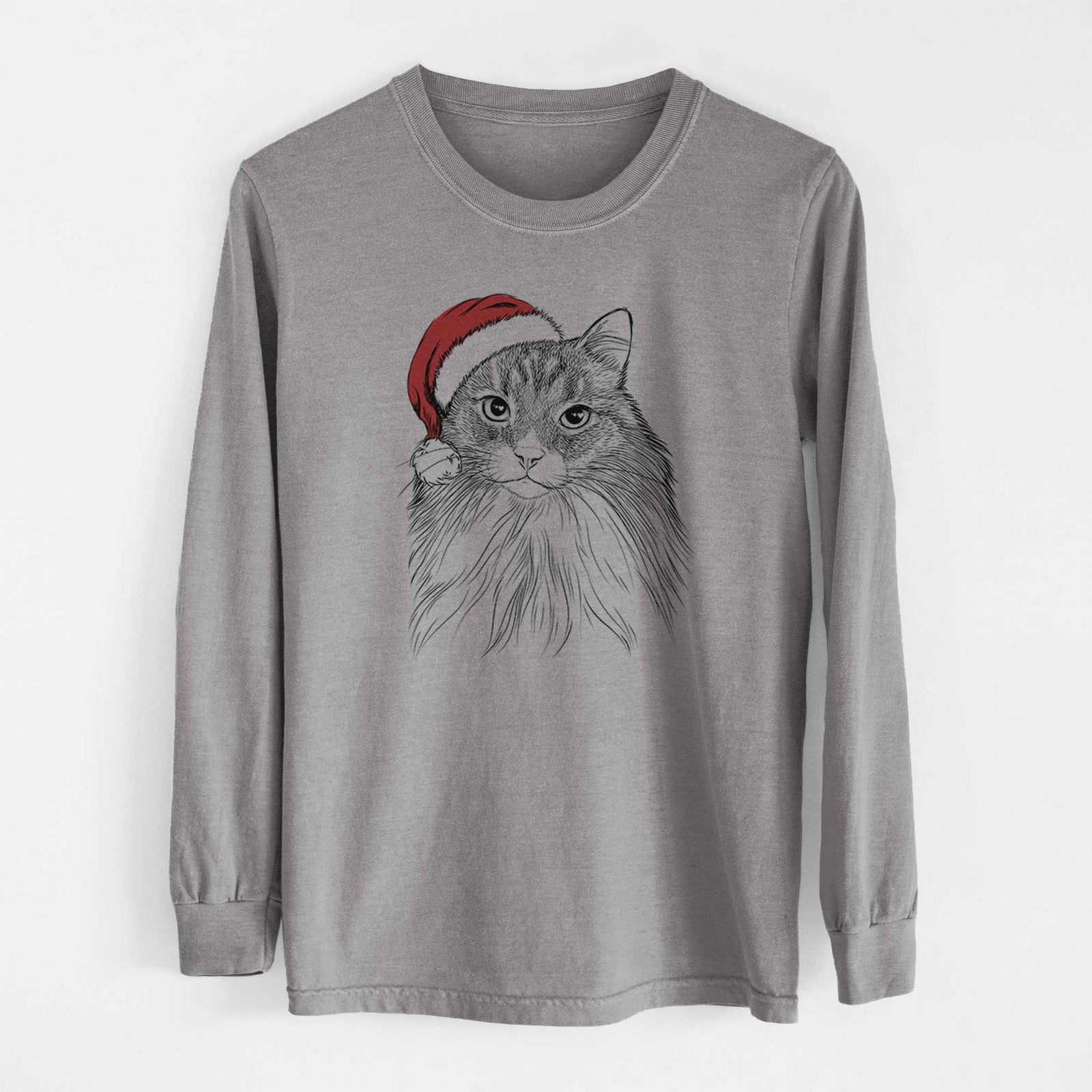 Santa Maks the Siberian Cat - Heavyweight 100% Cotton Long Sleeve