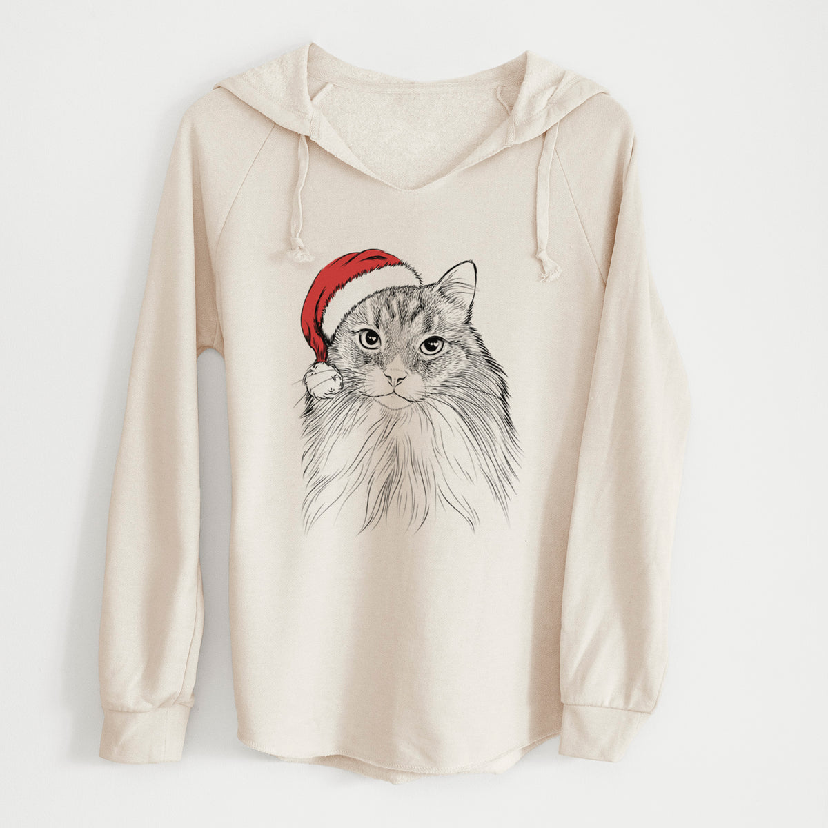 Santa Maks the Siberian Cat - Cali Wave Hooded Sweatshirt