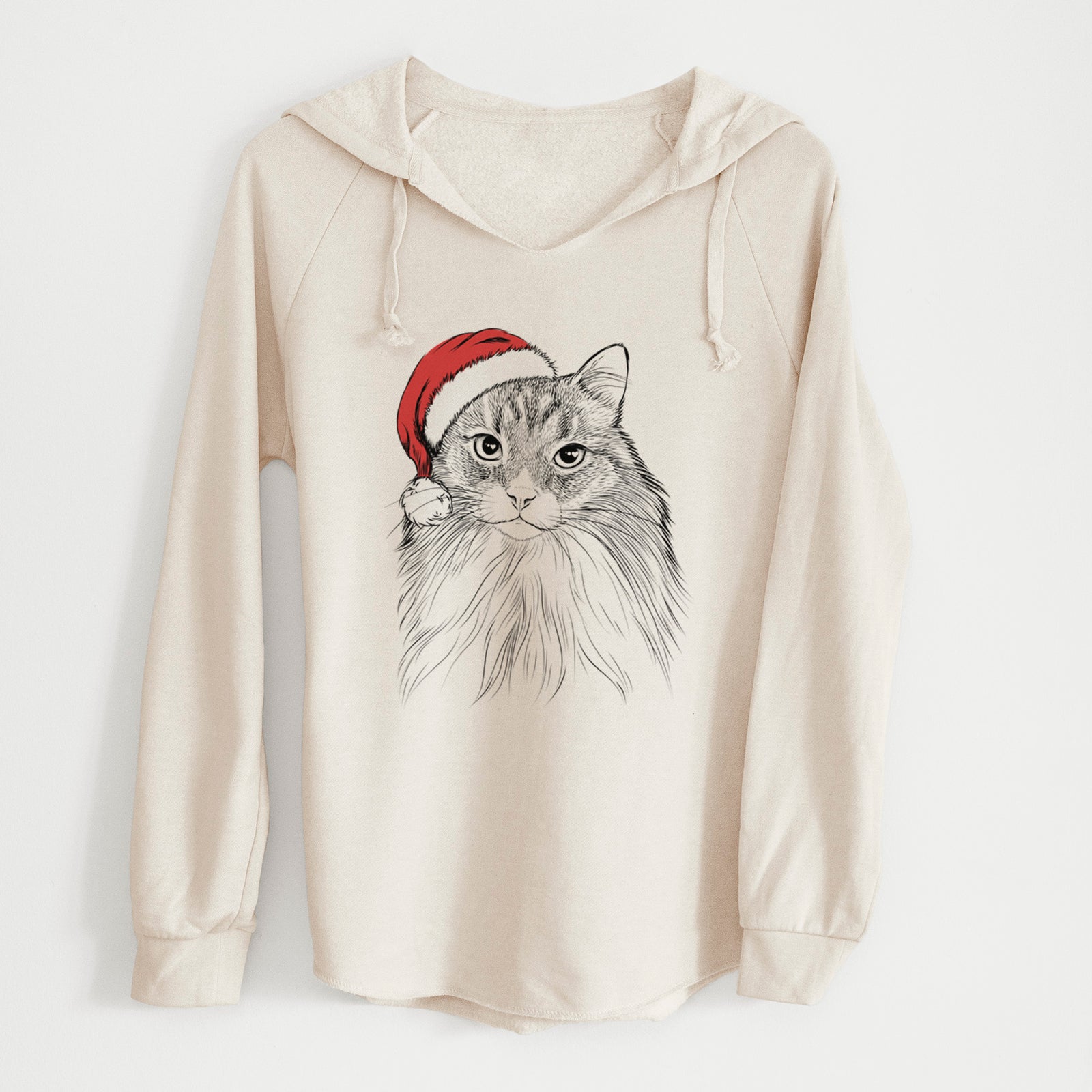 Santa Maks the Siberian Cat - Cali Wave Hooded Sweatshirt